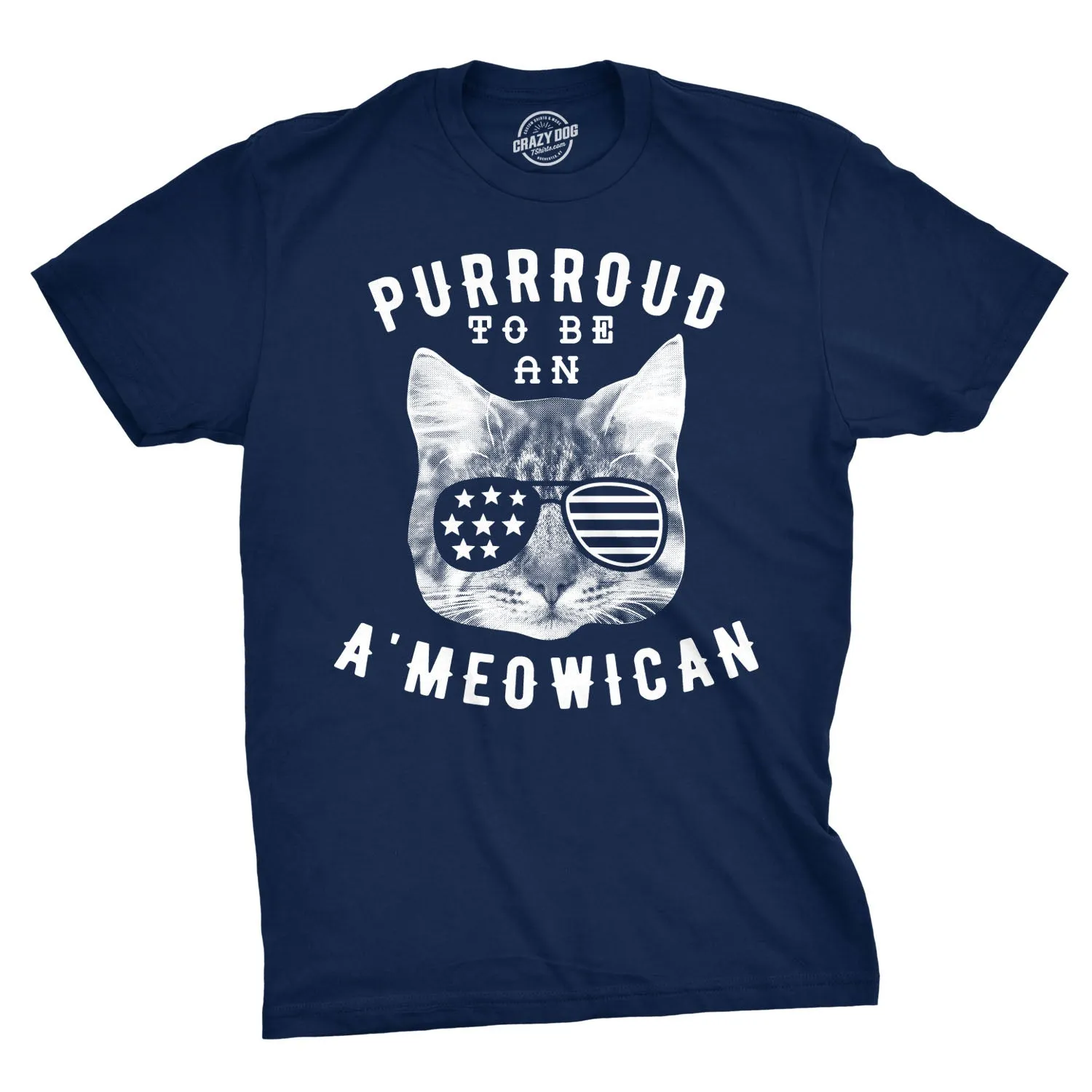 Purrroud To Be An Ameowican Men's T Shirt sold by Crazy Dog T-Shirts