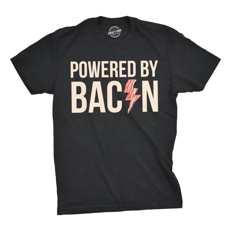 Powered By Bacon Men's T Shirt sold by Crazy Dog T-Shirts