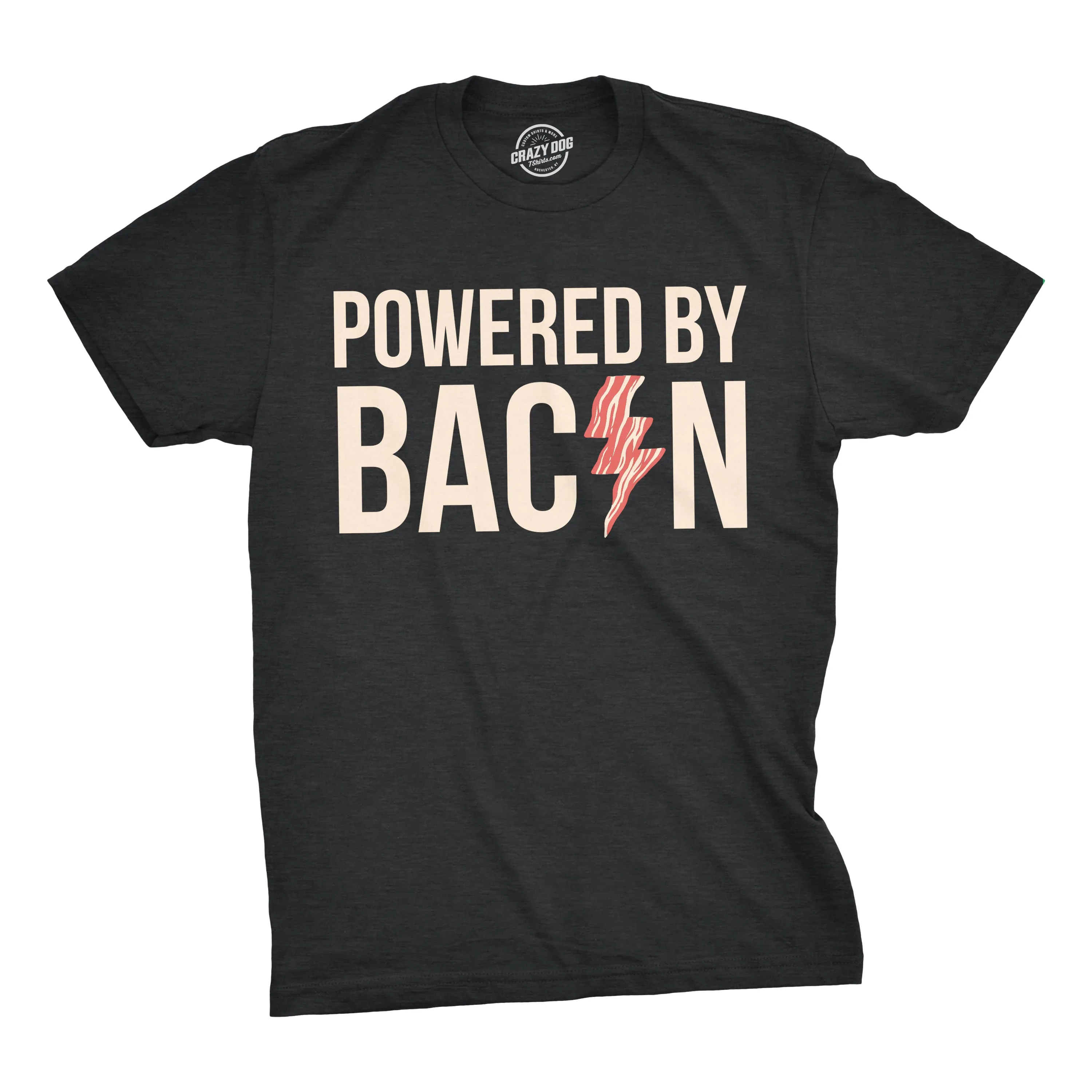 Powered By Bacon Men's T Shirt sold by Crazy Dog T-Shirts