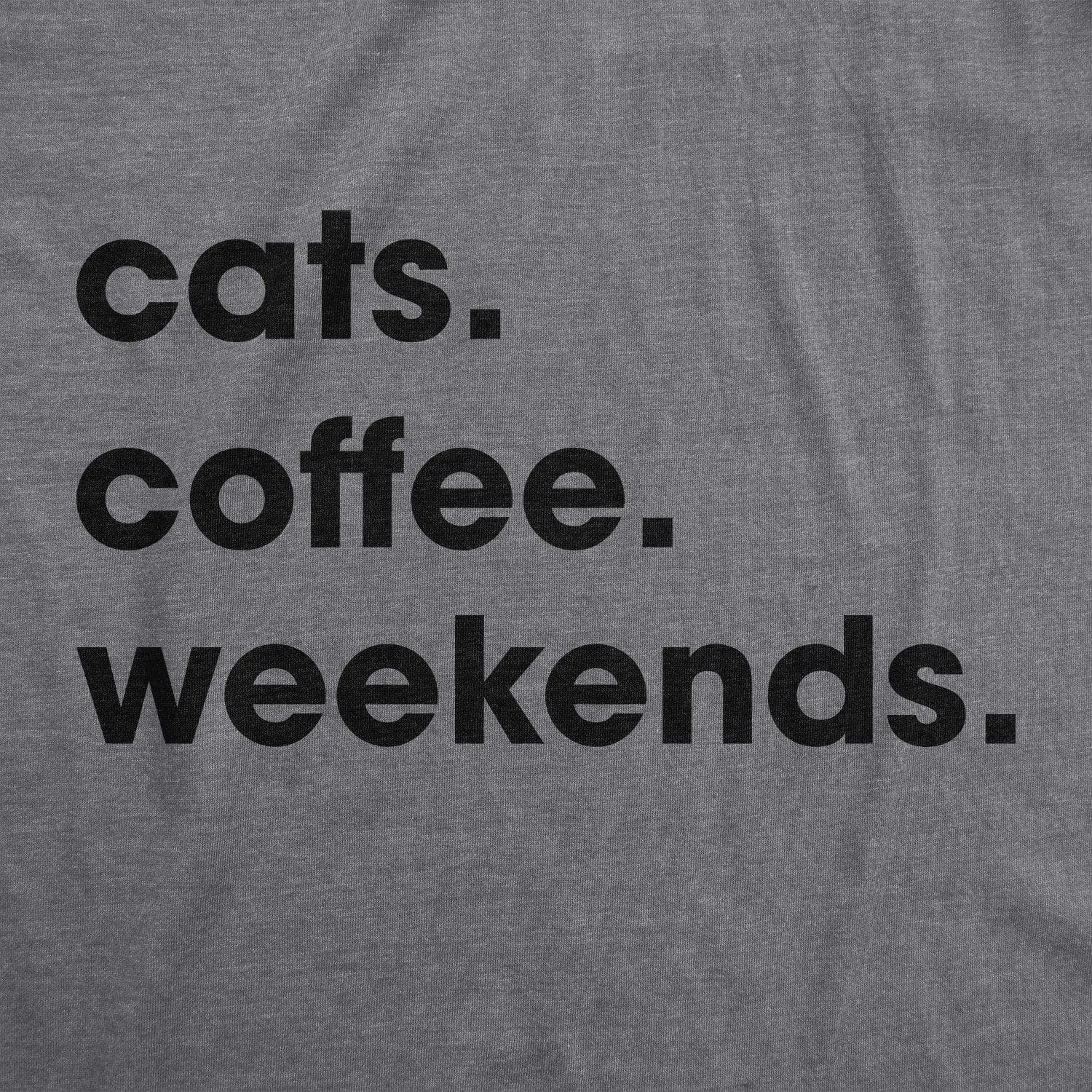Cats Coffee Weekends Women's T Shirt sold by Crazy Dog T-Shirts product image thumbnail 2