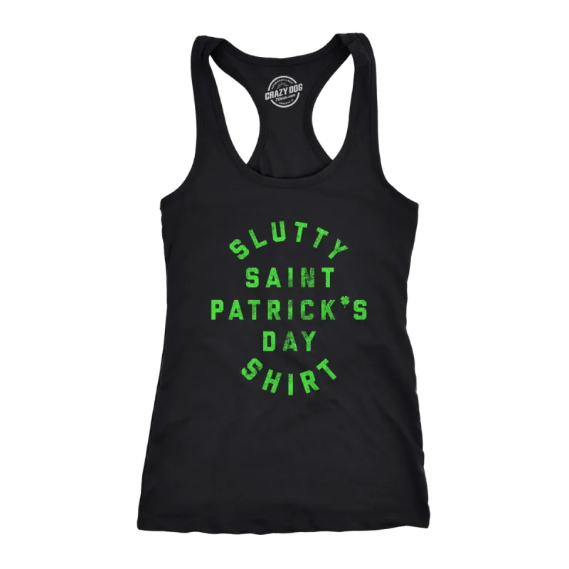 Slutty St. Patrick's Day Shirt Women's Tank Top sold by Crazy Dog T-Shirts