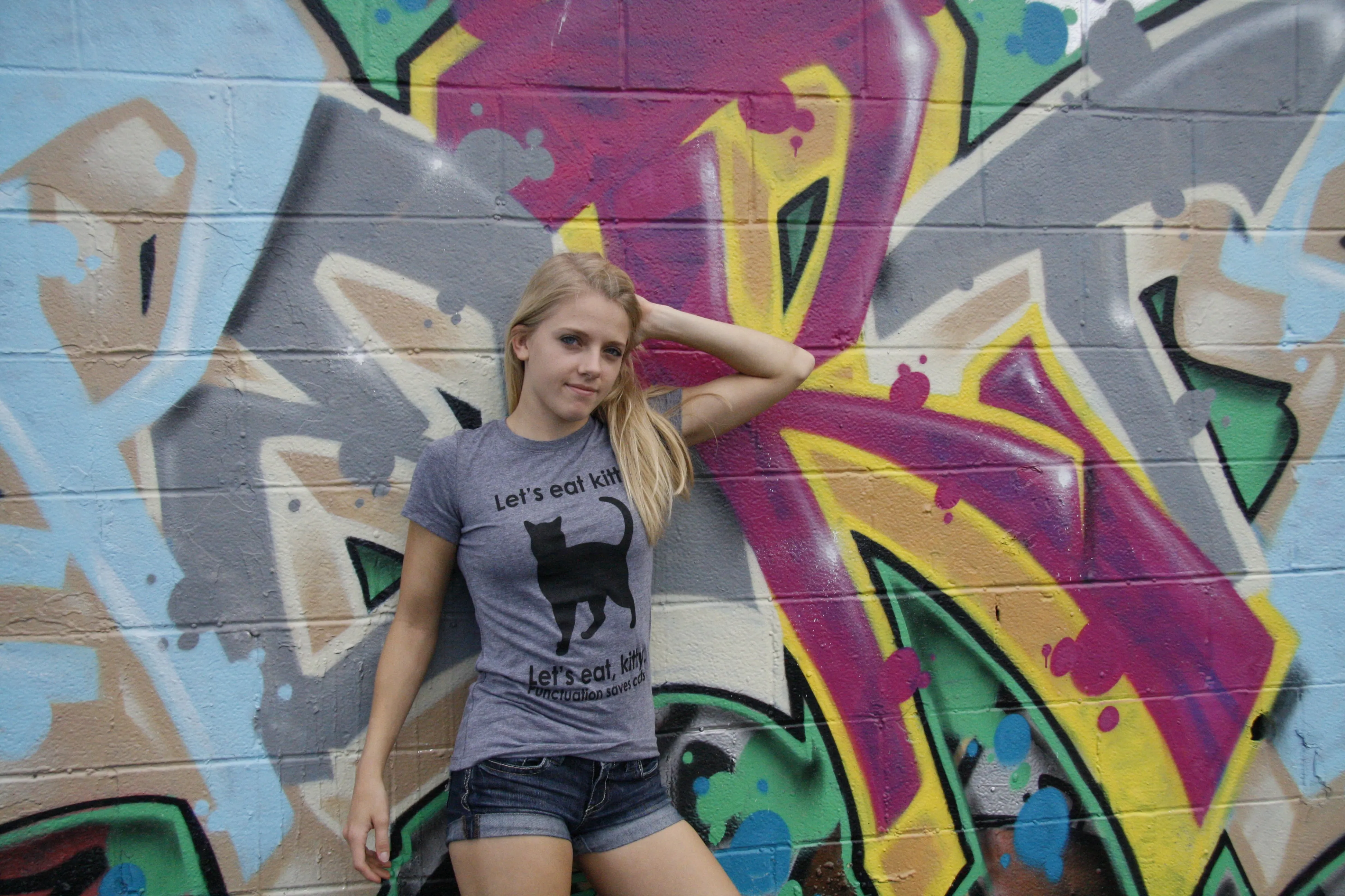 Let's Eat Kitty Women's T Shirt sold by Crazy Dog T-Shirts product image thumbnail 3