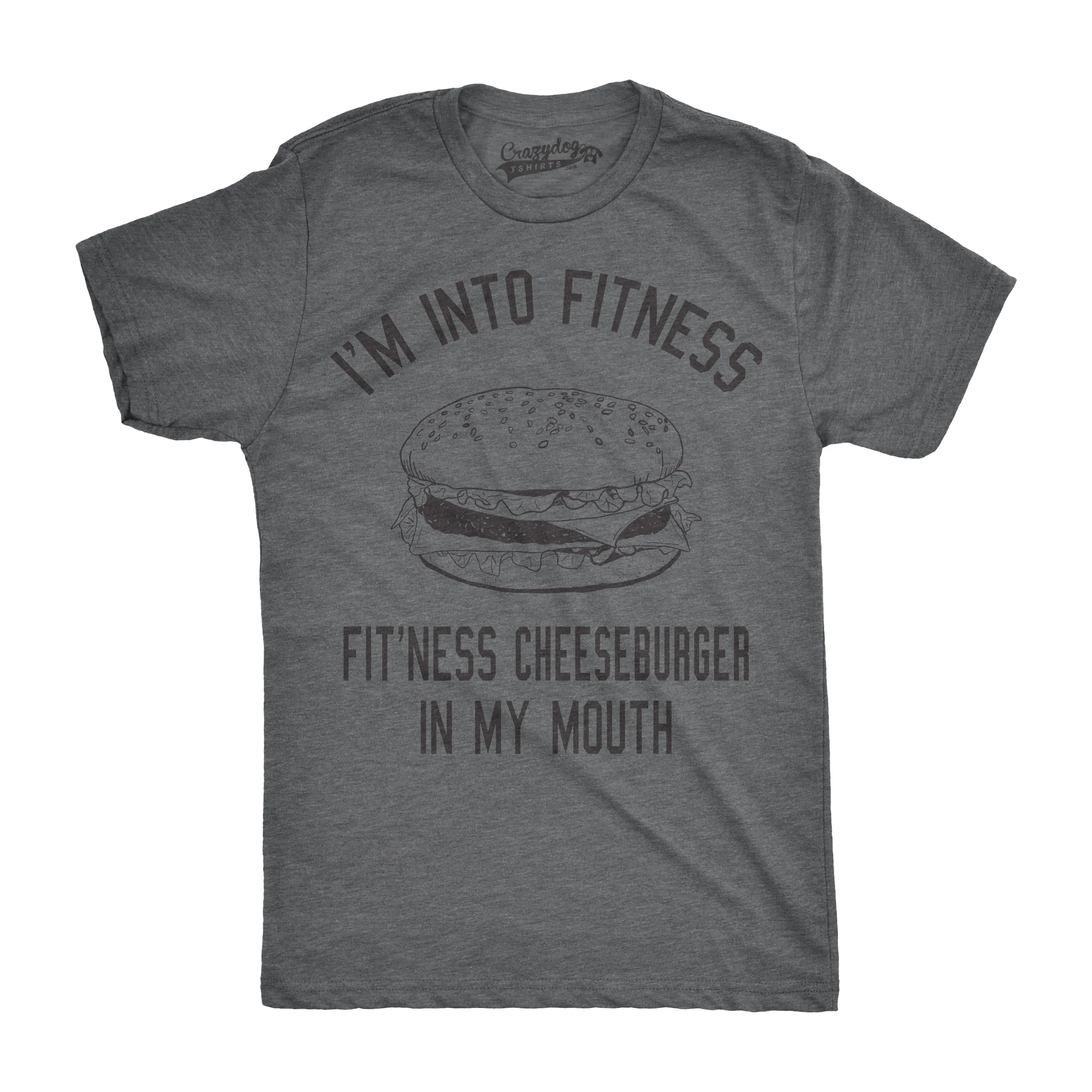 Fitness Cheeseburger In My Mouth Men's T Shirt sold by Crazy Dog T-Shirts product image thumbnail 3
