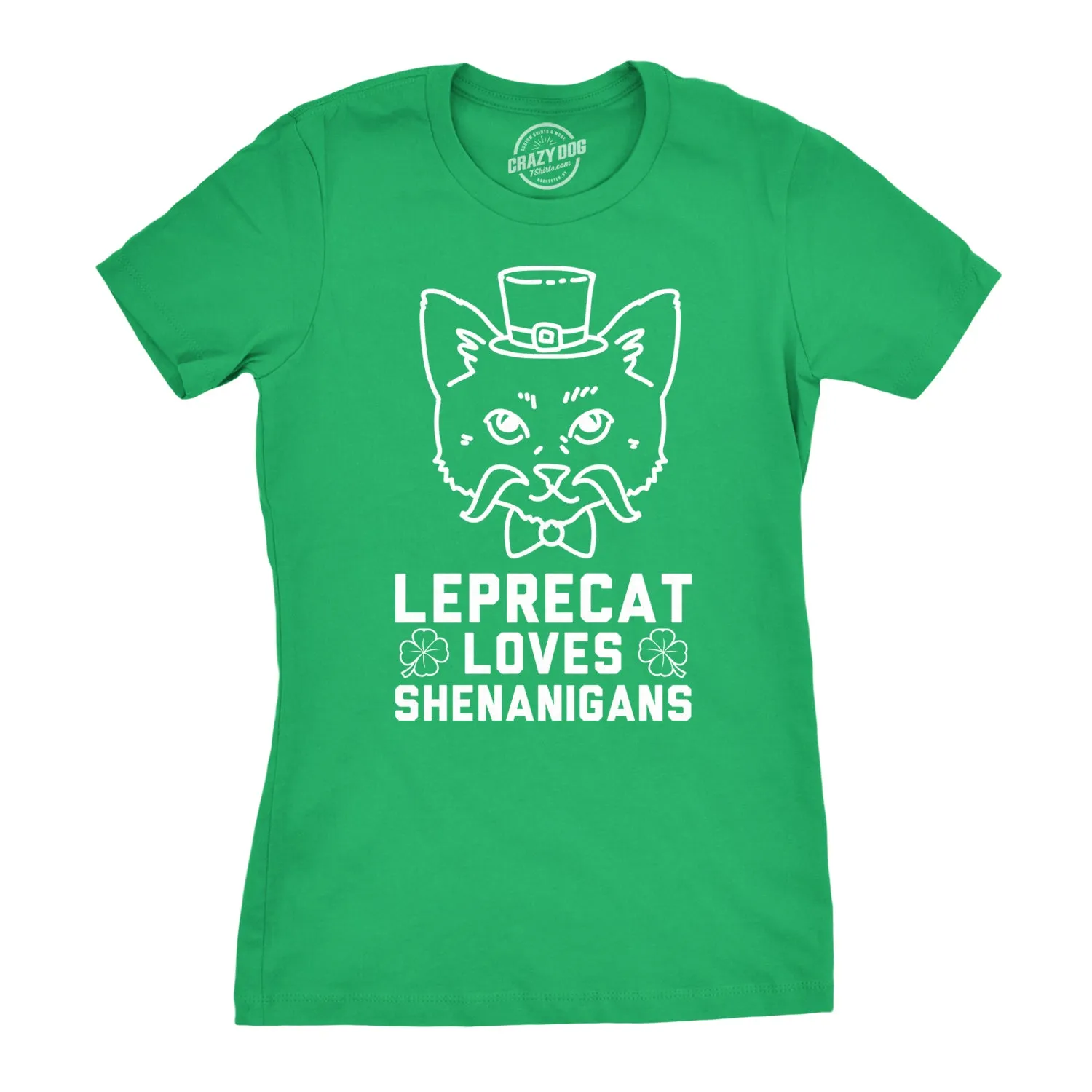 Leprecat Loves Shenanigans Women's T Shirt sold by Crazy Dog T-Shirts