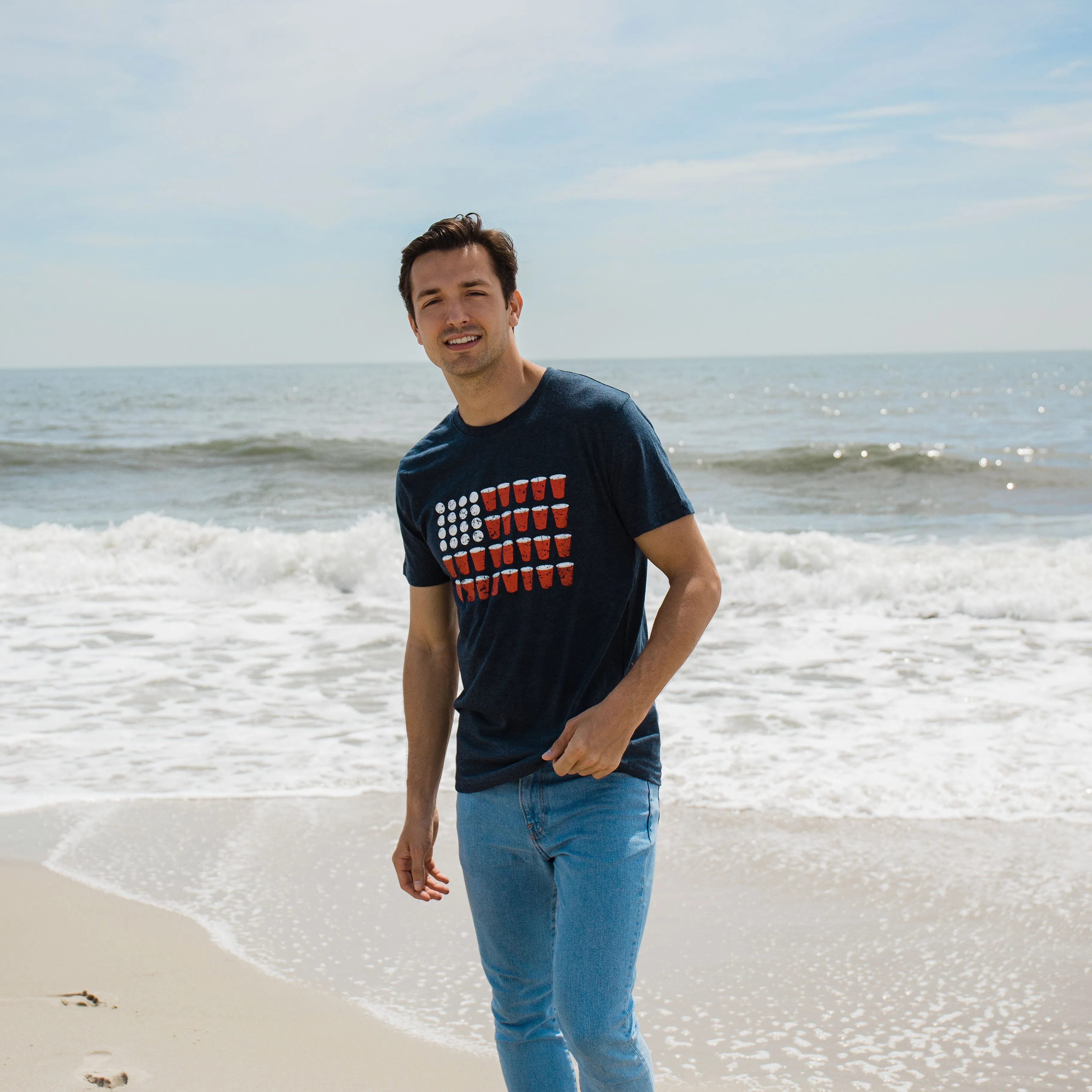 Beer Pong Flag Men's T Shirt sold by Crazy Dog T-Shirts product image thumbnail 5