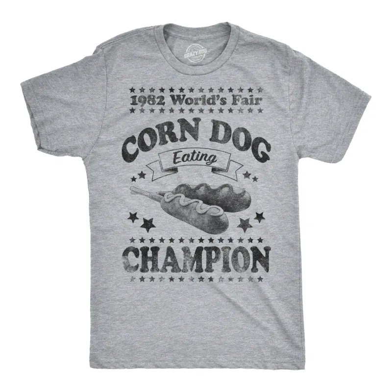 Corn Dog Eating Champion 1982 Men's T Shirt sold by Crazy Dog T-Shirts