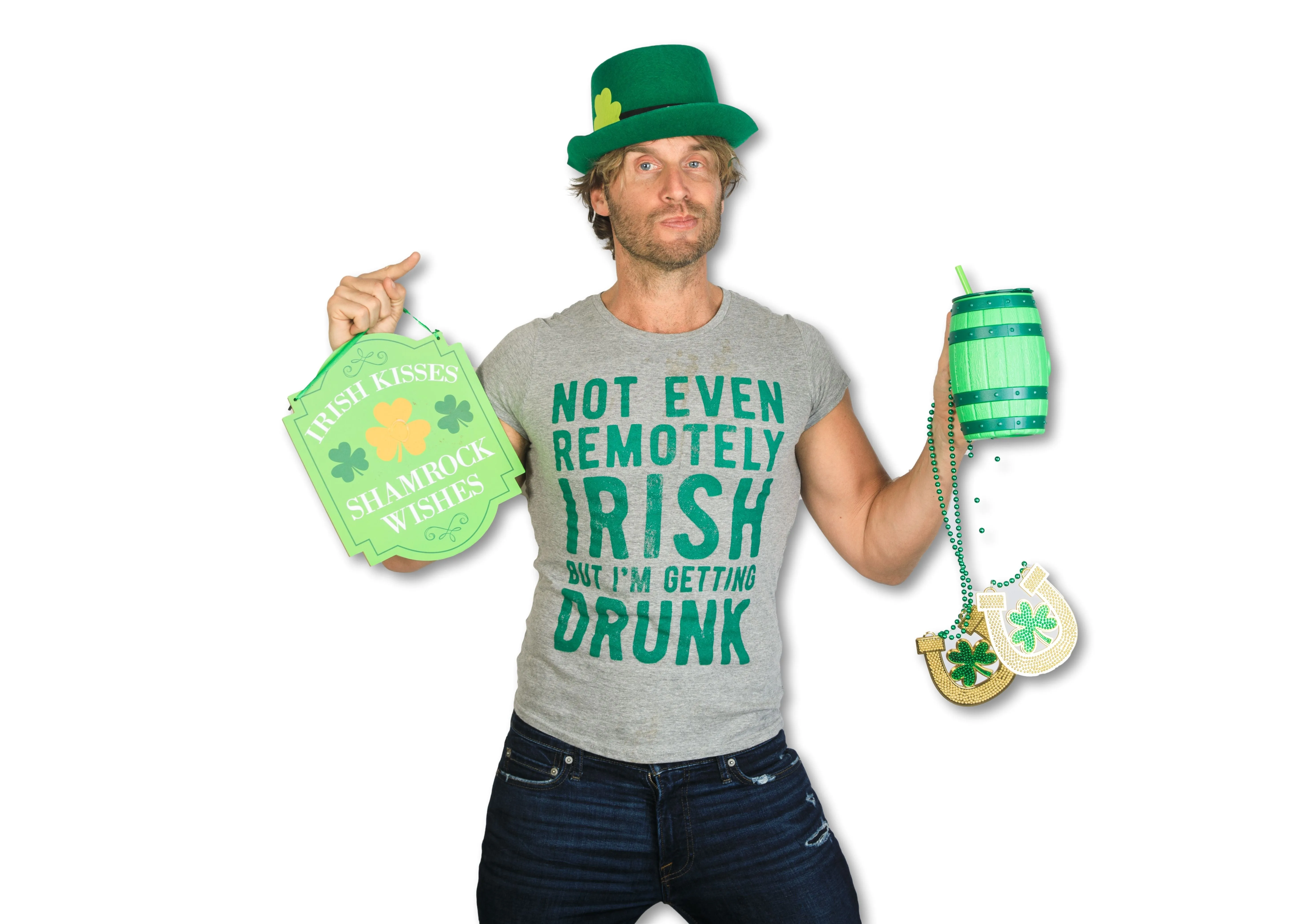 Not Even Remotely Irish But I'm Getting Drunk Men's T Shirt sold by Crazy Dog T-Shirts product image thumbnail 4