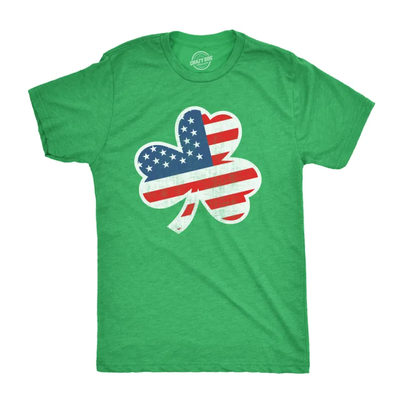 American Flag Shamrock Men's T Shirt sold by Crazy Dog T-Shirts