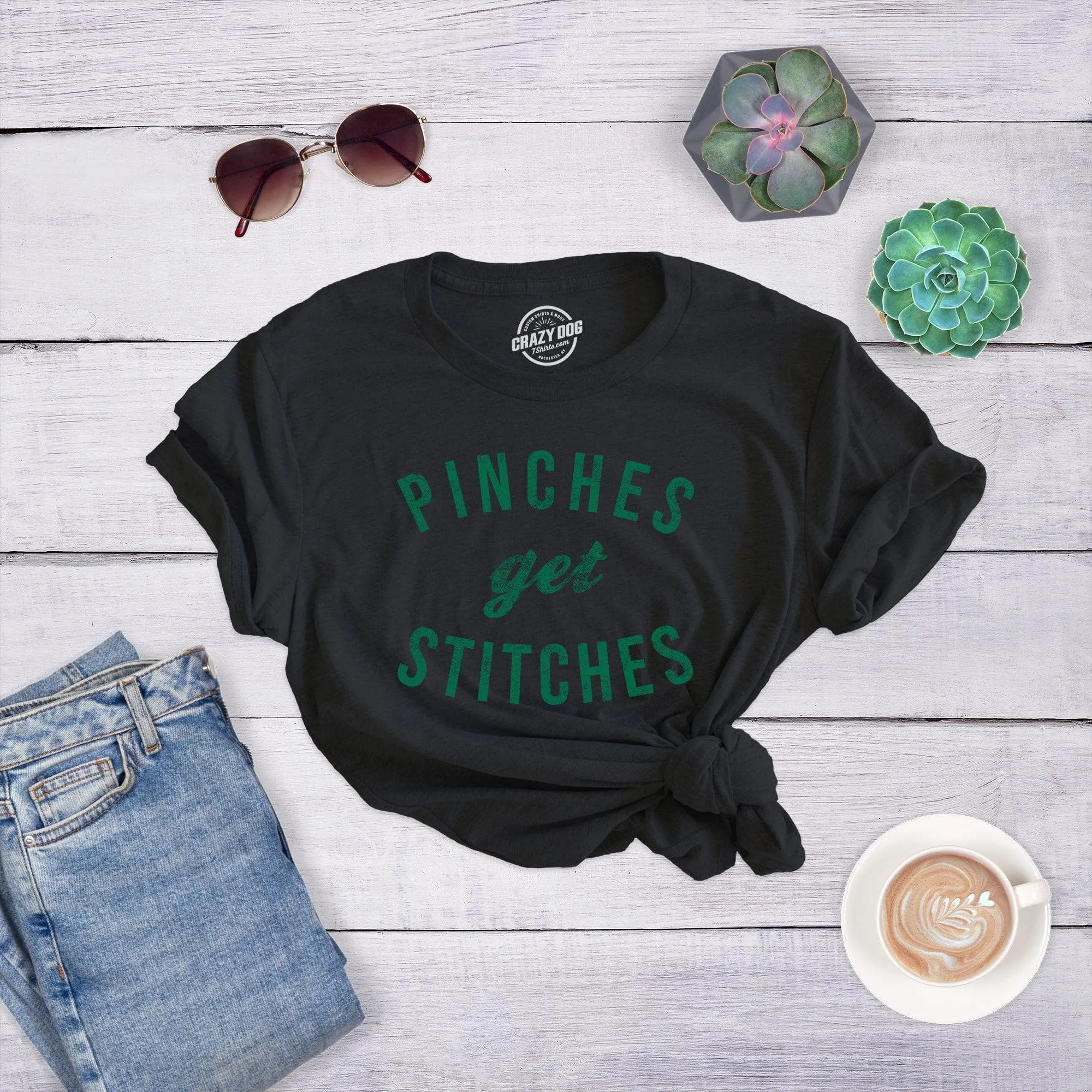 Pinches Get Stitches Women's T Shirt sold by Crazy Dog T-Shirts product image thumbnail 3