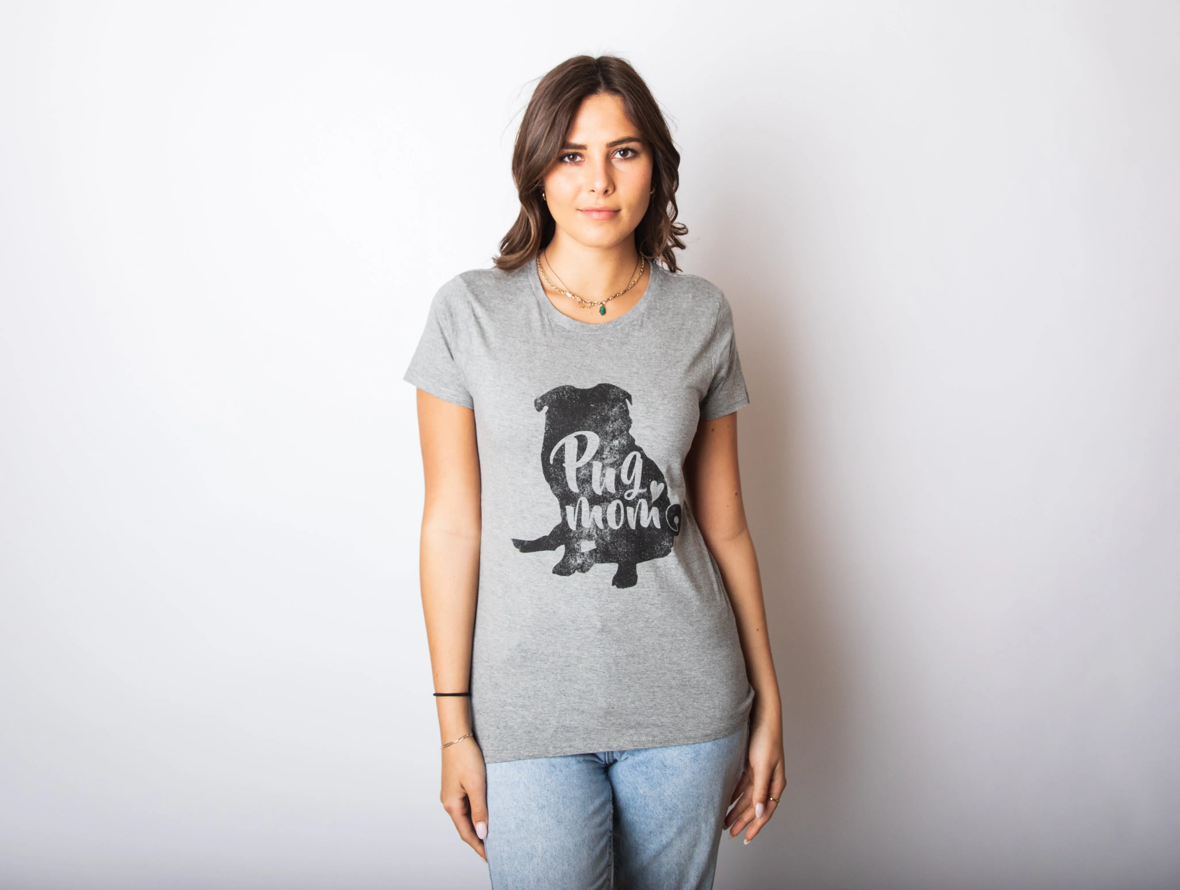 Pug Mom Women's T Shirt sold by Crazy Dog T-Shirts product image thumbnail 3