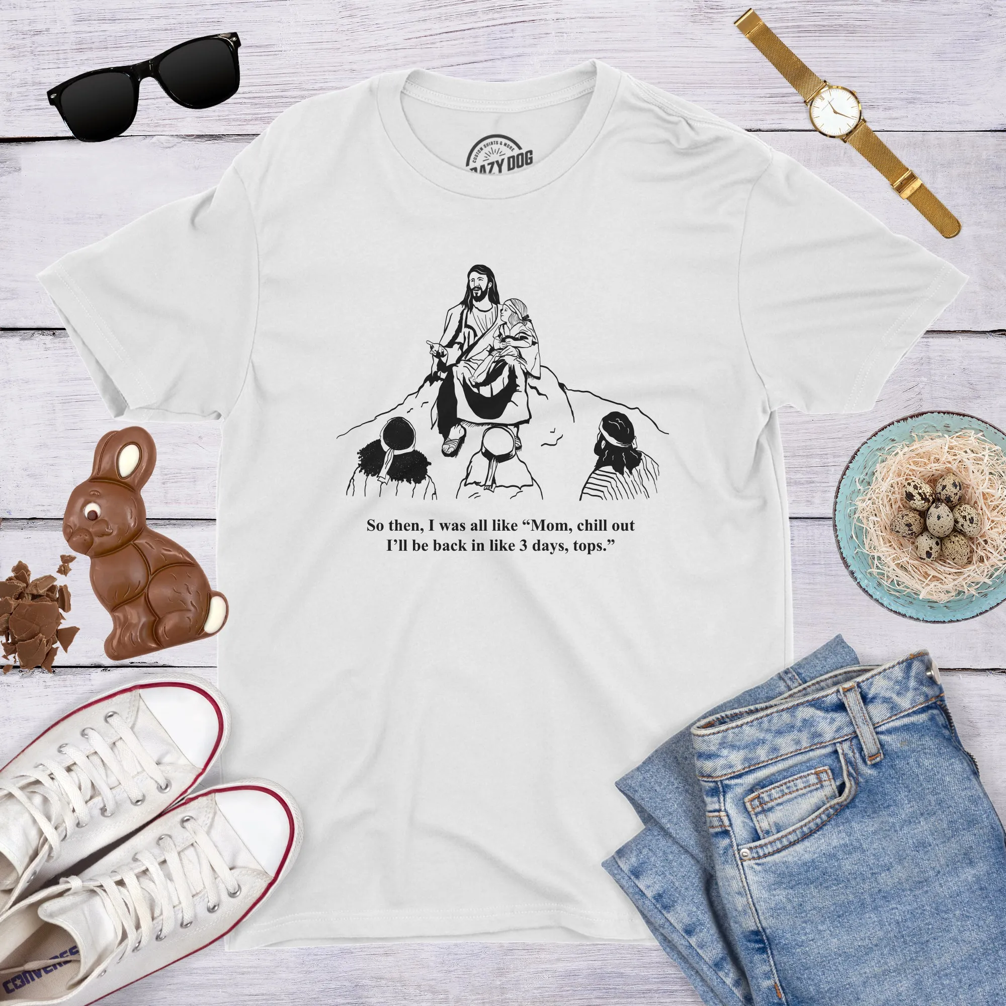 Story Time With Jesus Men's T Shirt sold by Crazy Dog T-Shirts product image thumbnail 2