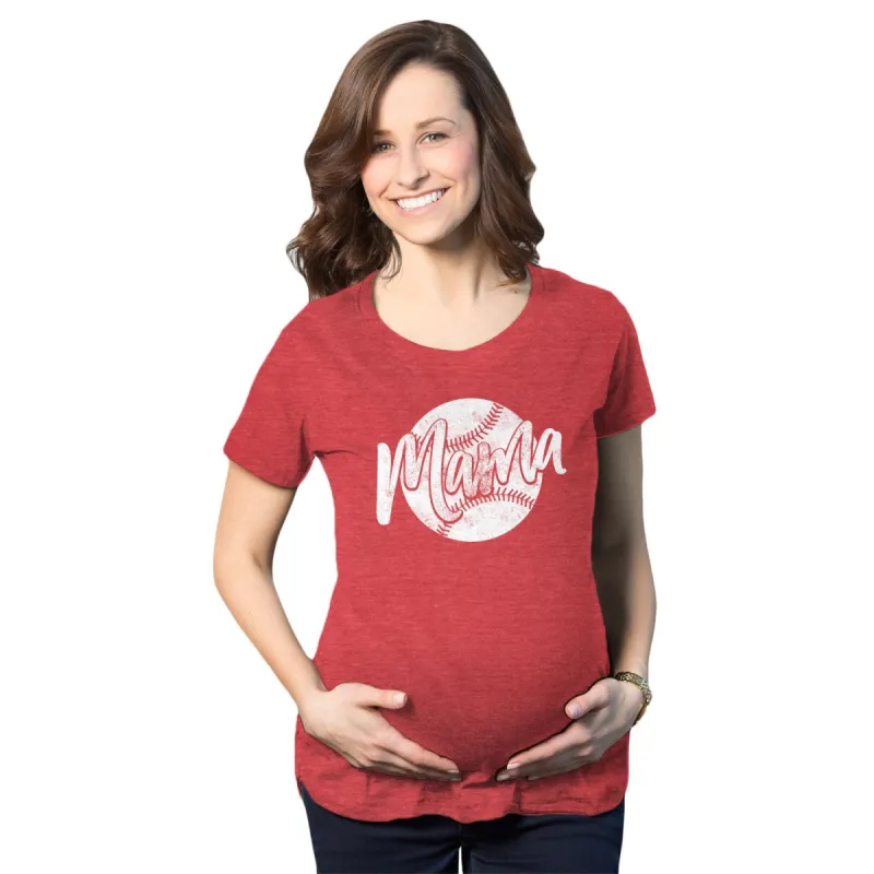 Baseball Mama Maternity T Shirt sold by Crazy Dog T-Shirts