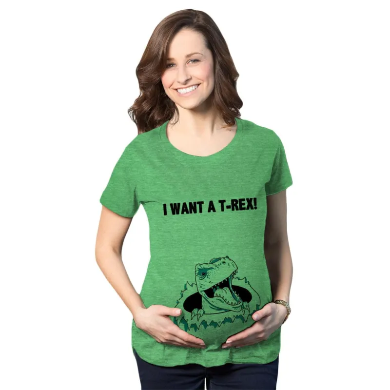 Ask Me About My T-Rex Flip Maternity T Shirt sold by Crazy Dog T-Shirts