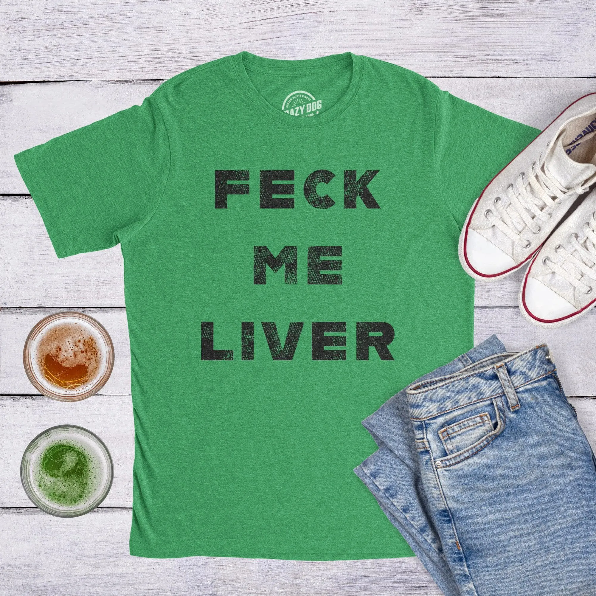 Feck Me Liver Men's T Shirt sold by Crazy Dog T-Shirts product image thumbnail 3