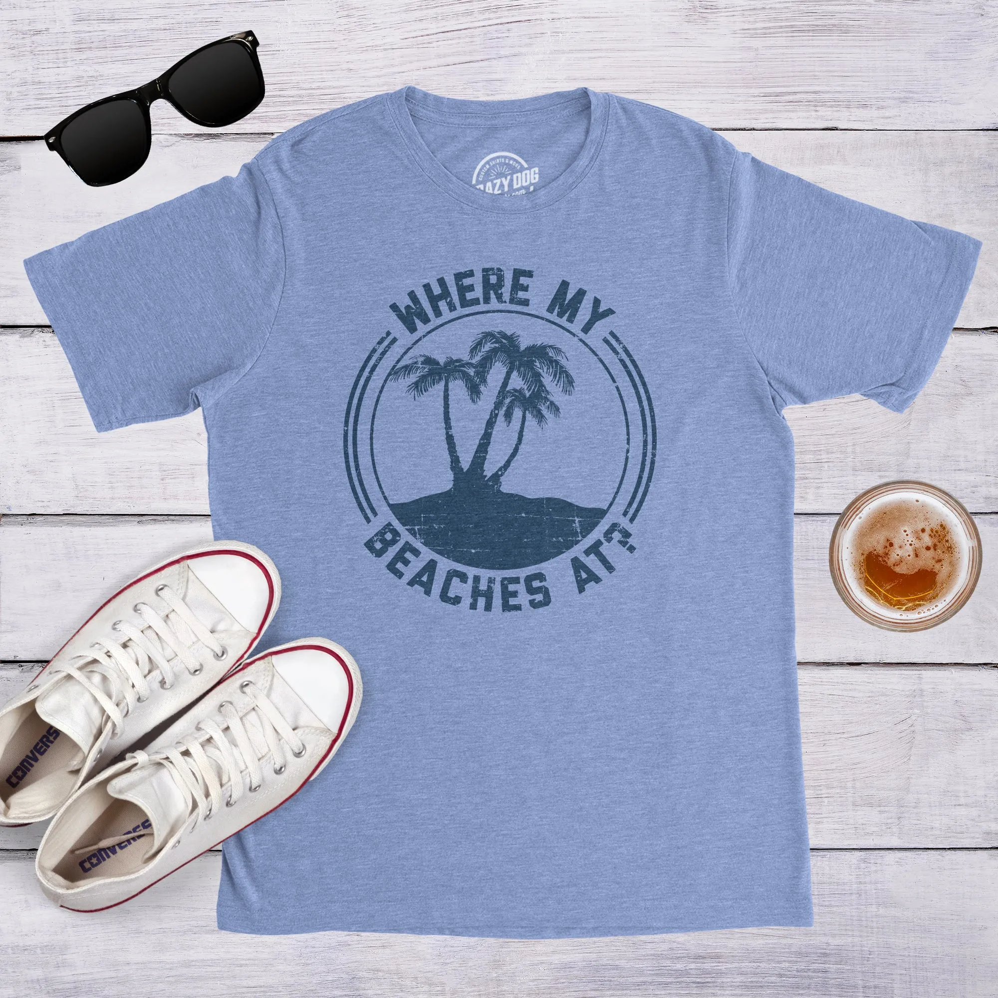 Where My Beaches At? Men's T Shirt sold by Crazy Dog T-Shirts product image thumbnail 3
