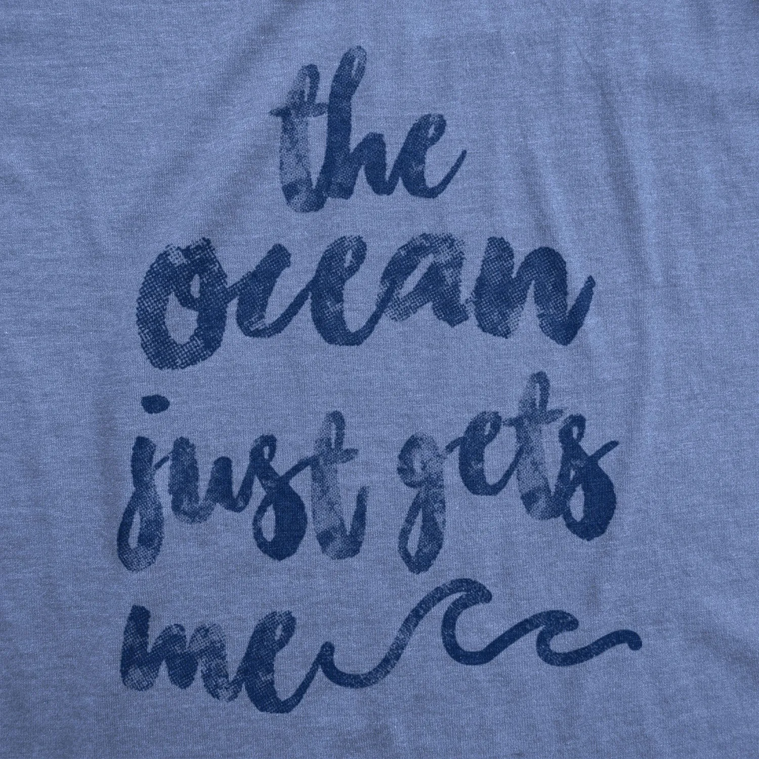 The Ocean Just Gets Me Women's T Shirt sold by Crazy Dog T-Shirts product image thumbnail 2