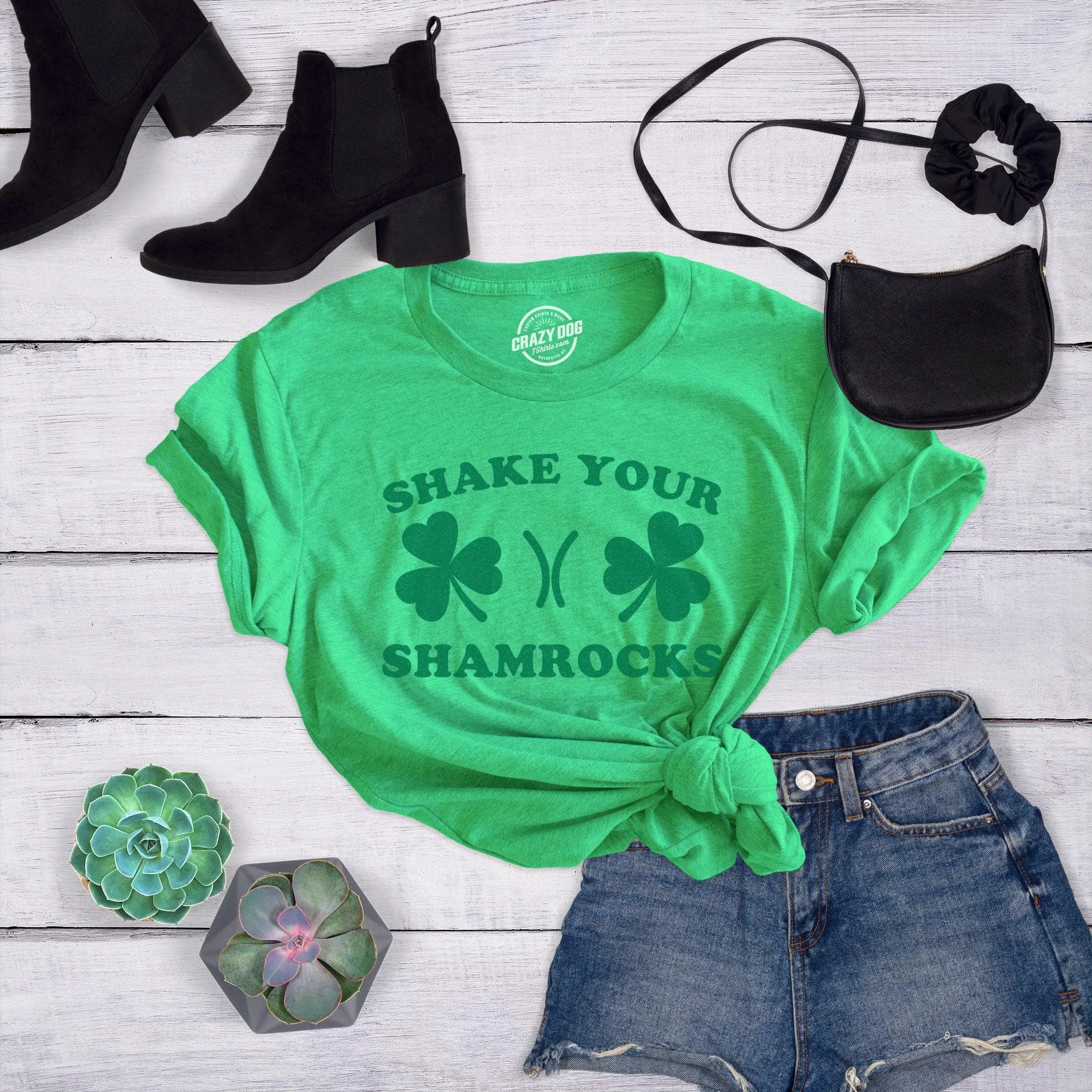 Shake Your Shamrocks Women's T Shirt sold by Crazy Dog T-Shirts product image thumbnail 3