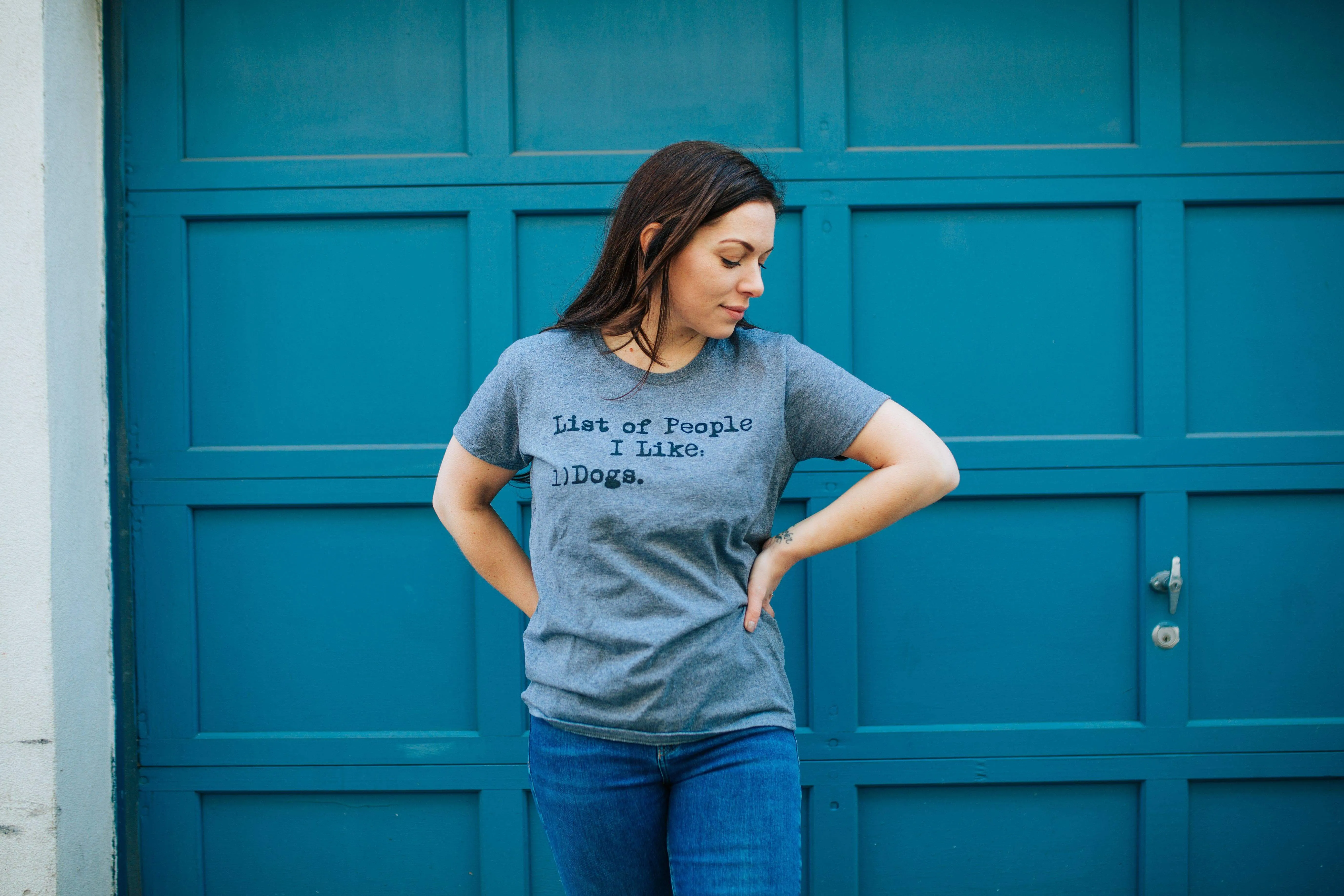 List Of People I Like: Dogs Women's T Shirt sold by Crazy Dog T-Shirts