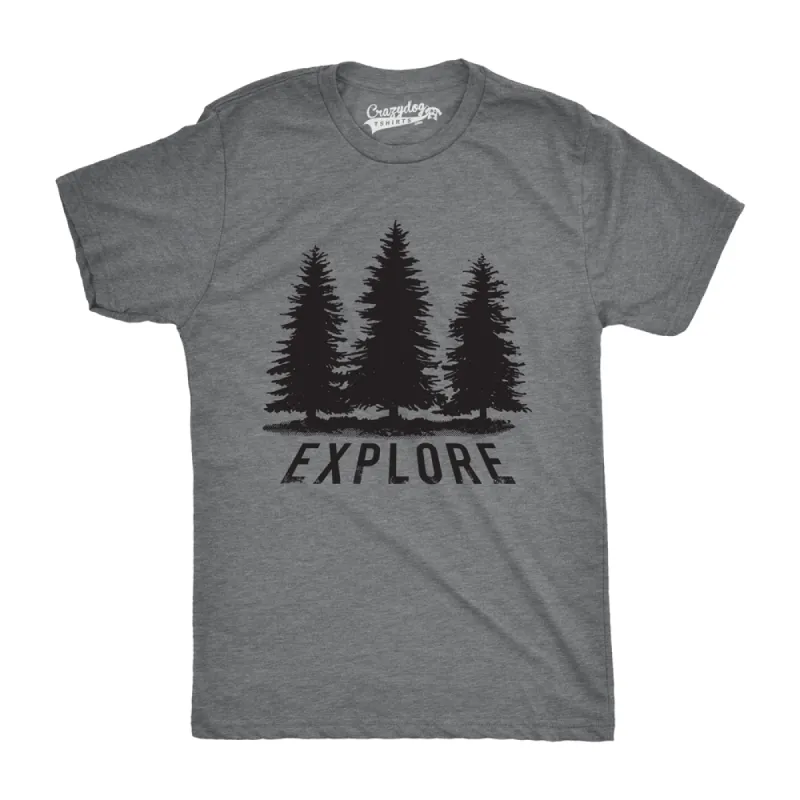 Explore Pine Trees Men's T Shirt sold by Crazy Dog T-Shirts