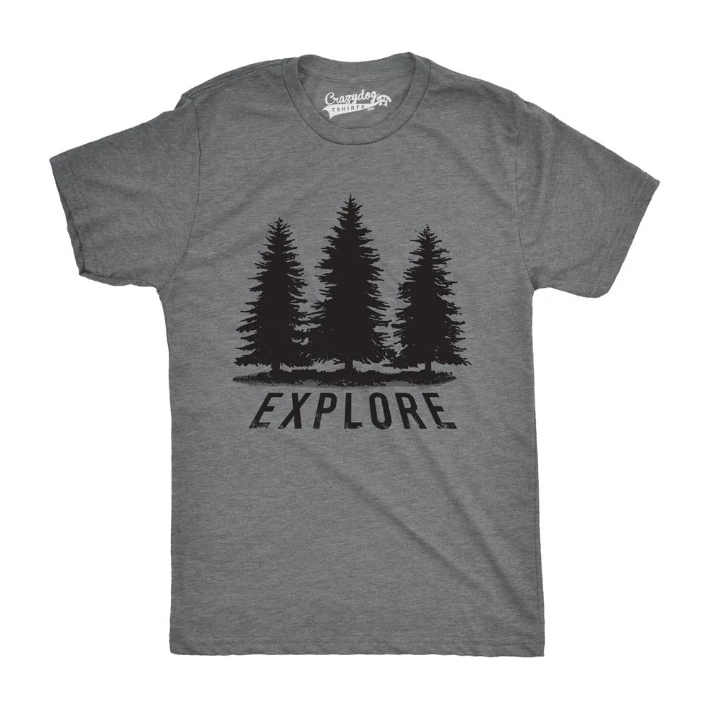 Explore Pine Trees Men's T Shirt sold by Crazy Dog T-Shirts