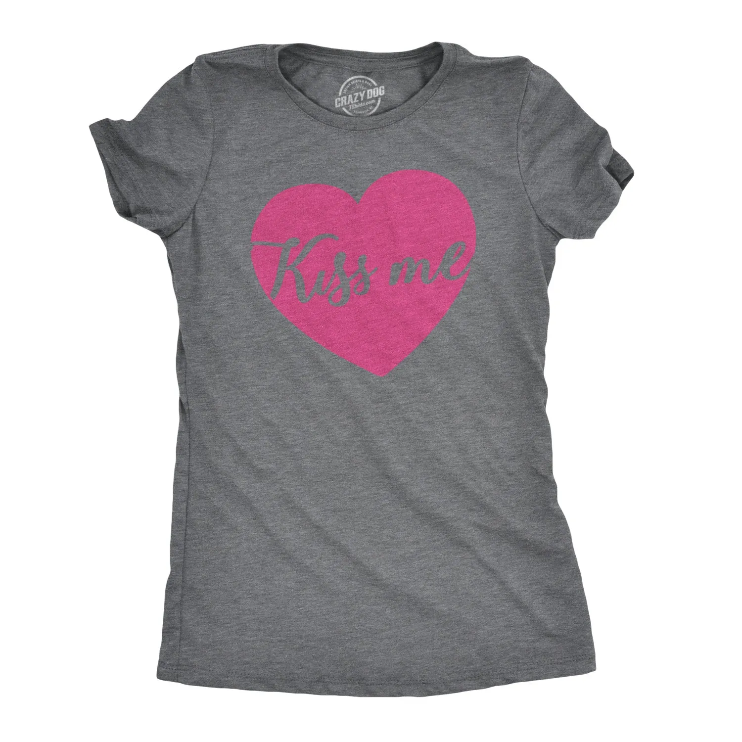 Kiss Me Script Heart Women's T Shirt sold by Crazy Dog T-Shirts