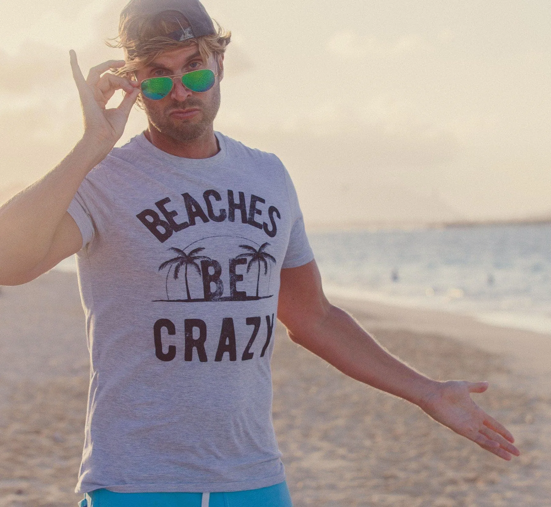 Beaches Be Crazy Men's T Shirt sold by Crazy Dog T-Shirts product image thumbnail 3