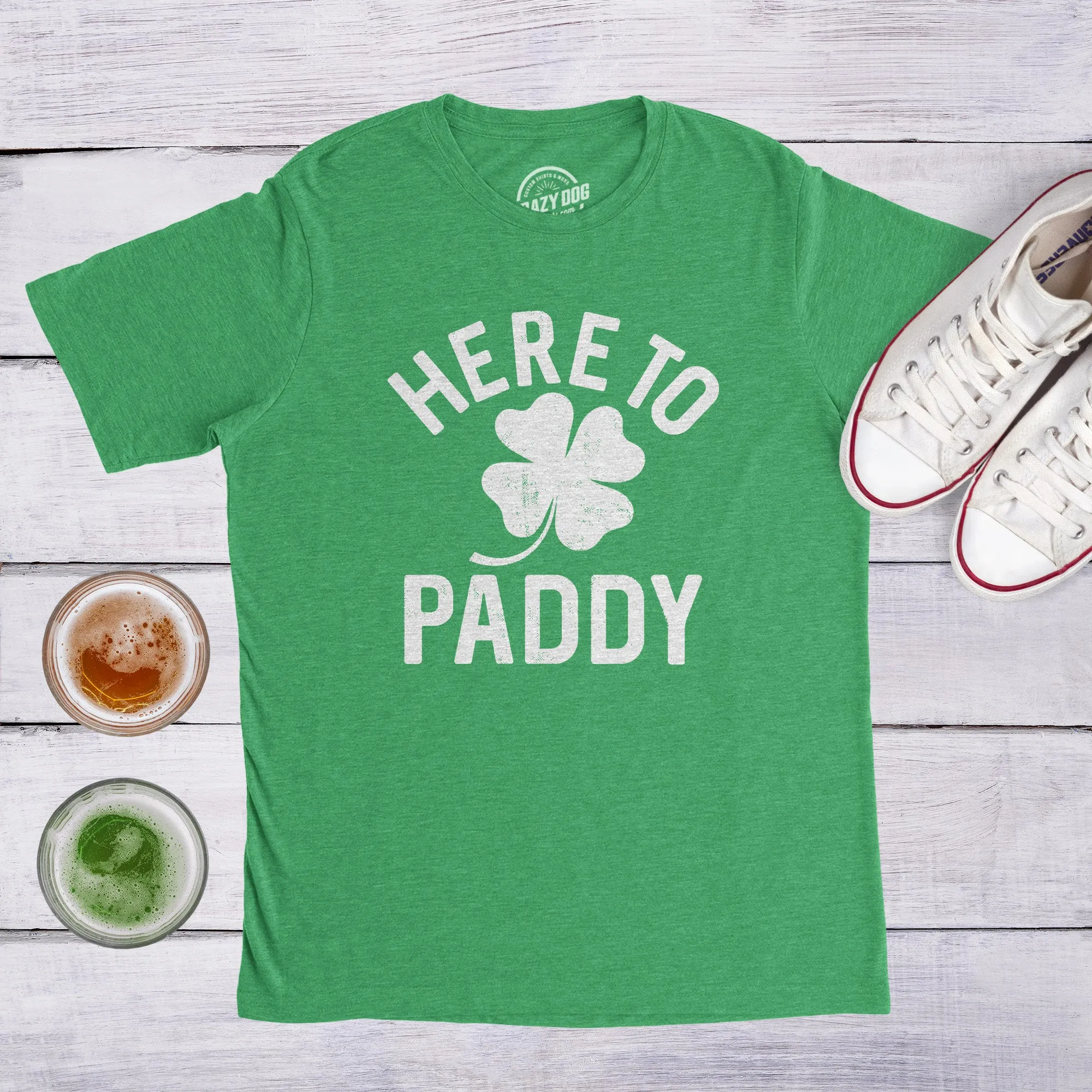 Here To Paddy Men's T Shirt sold by Crazy Dog T-Shirts product image thumbnail 3