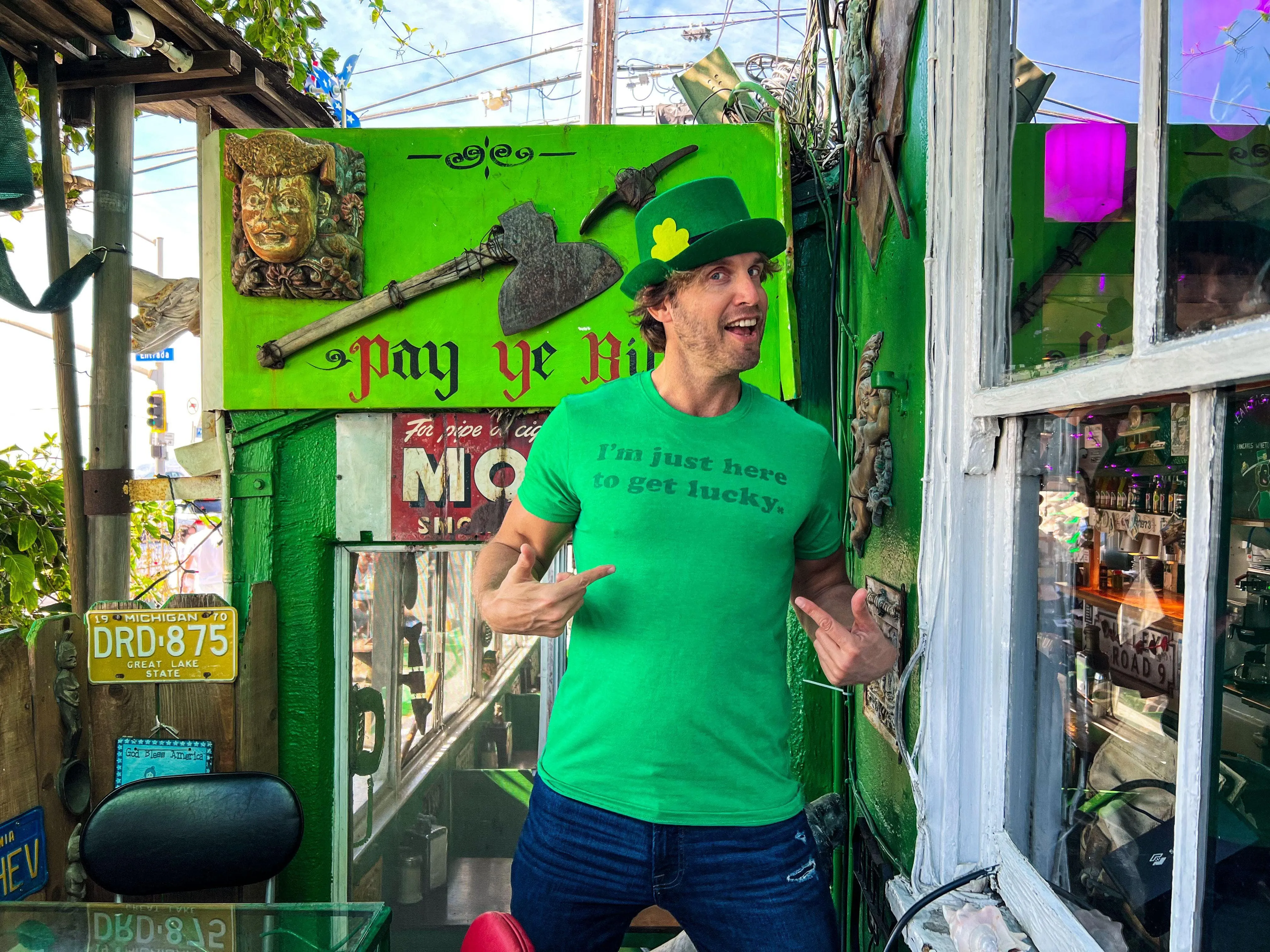 I'm Just Here To Get Lucky Men's T Shirt sold by Crazy Dog T-Shirts product image thumbnail 3