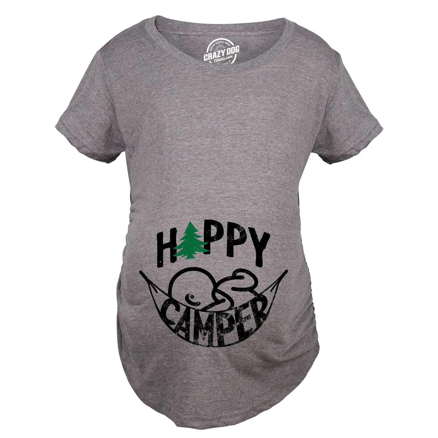 Happy Camper Maternity T Shirt sold by Crazy Dog T-Shirts product image thumbnail 2