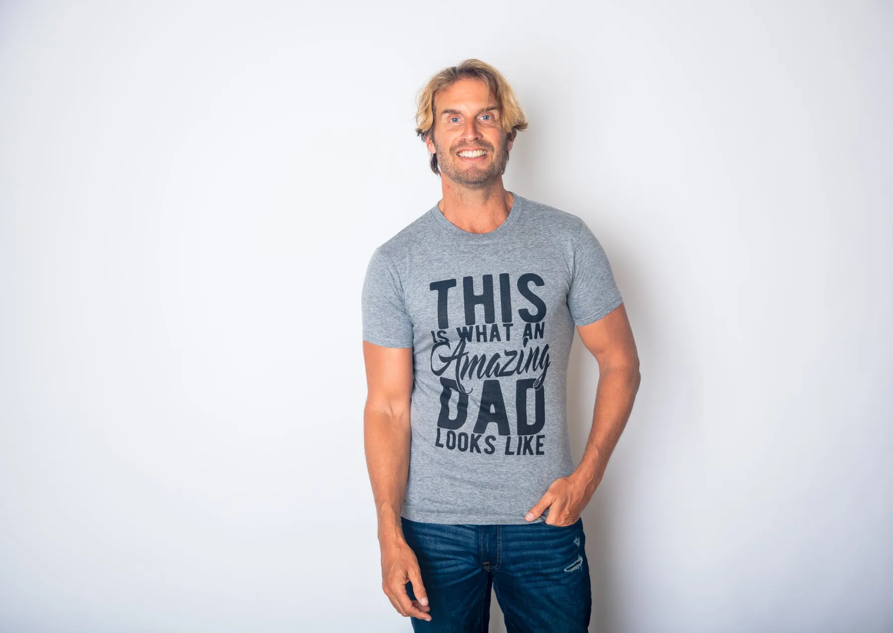 This Is What An Amazing Dad Looks Like Men's T Shirt sold by Crazy Dog T-Shirts product image thumbnail 2