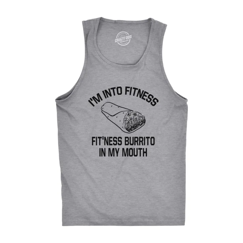 Fitness Burrito In My Mouth Men's Tank Top sold by Crazy Dog T-Shirts