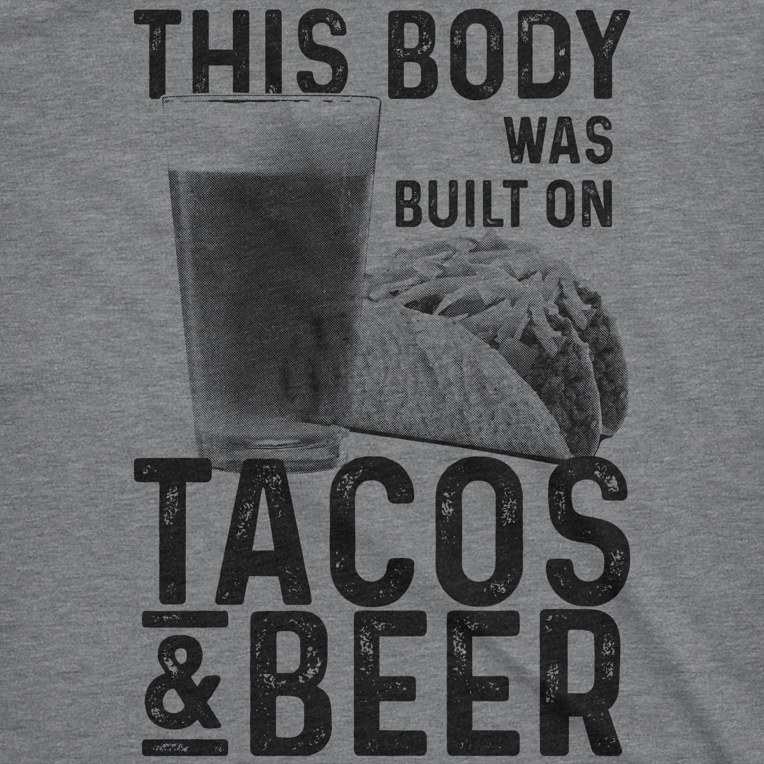 This Body Was Built On Tacos And Beer Men's T Shirt sold by Crazy Dog T-Shirts product image thumbnail 2