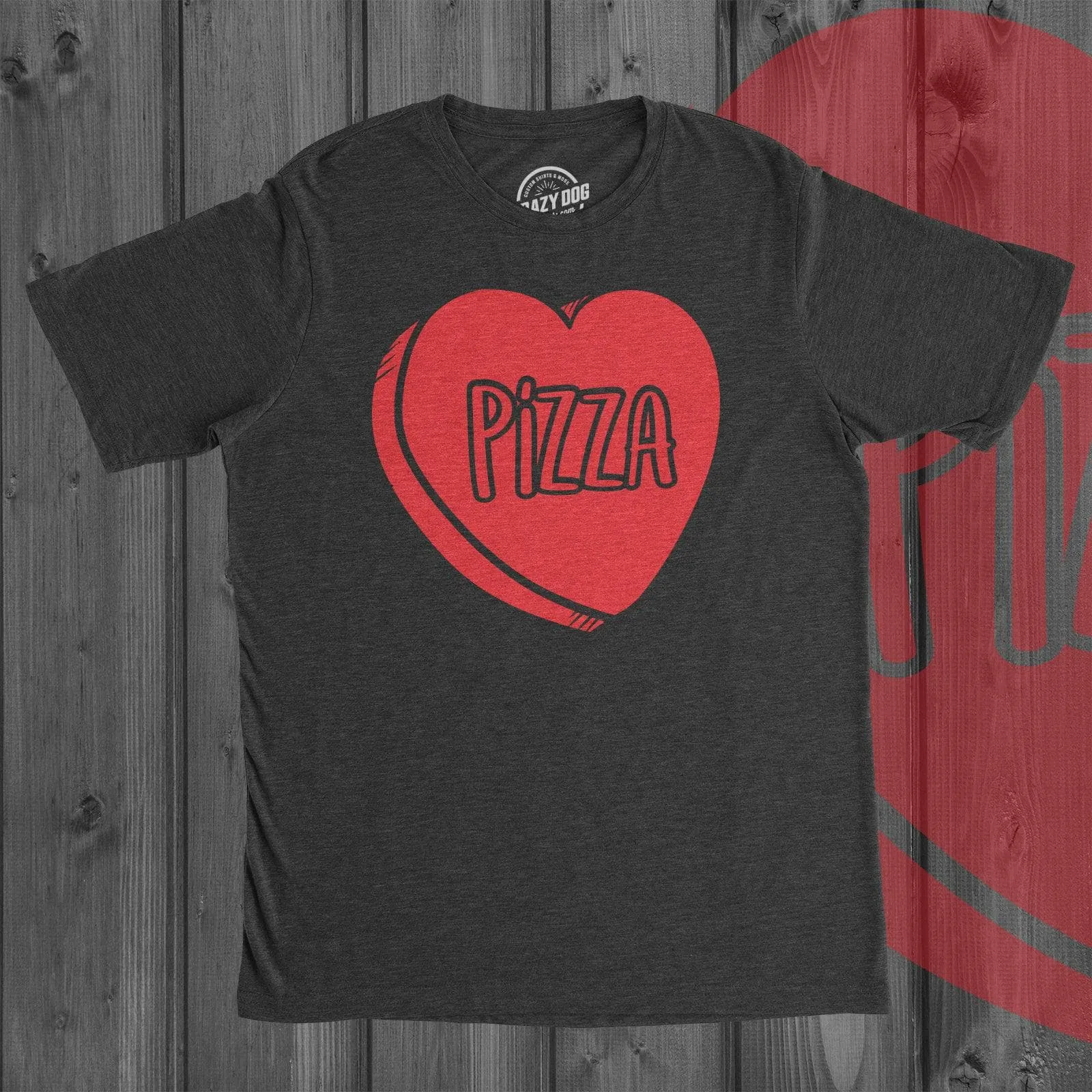 Pizza Candy Heart Men's T Shirt sold by Crazy Dog T-Shirts product image thumbnail 3