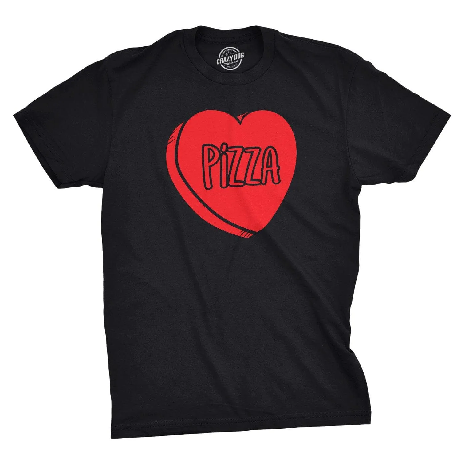 Pizza Candy Heart Men's T Shirt sold by Crazy Dog T-Shirts product image thumbnail 4