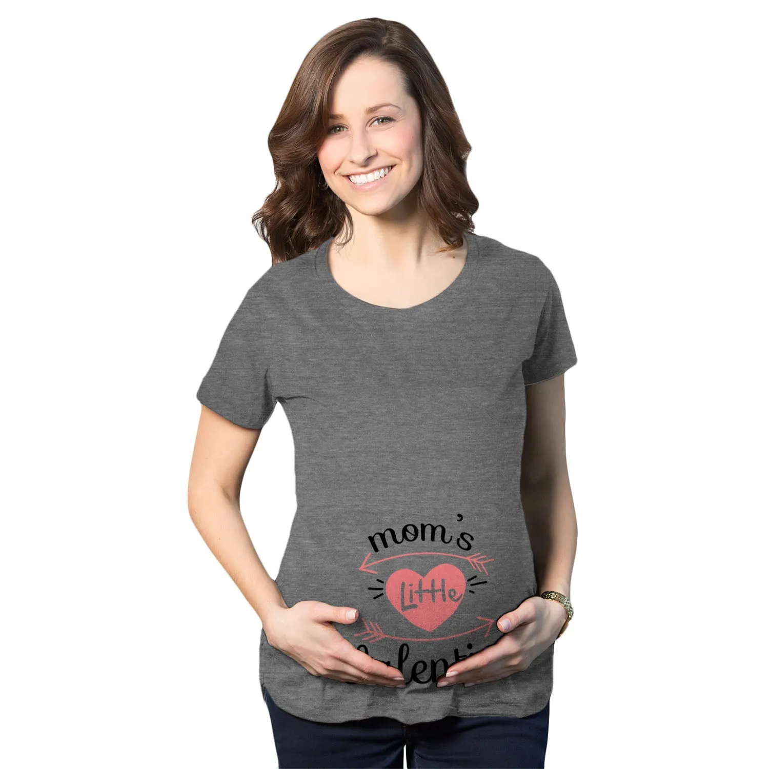 Mom's Little Valentine Maternity T Shirt sold by Crazy Dog T-Shirts