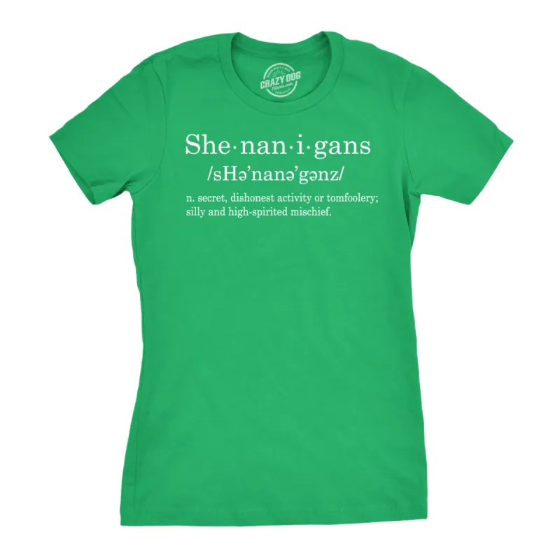 Shenanigans Definition Women's T Shirt sold by Crazy Dog T-Shirts