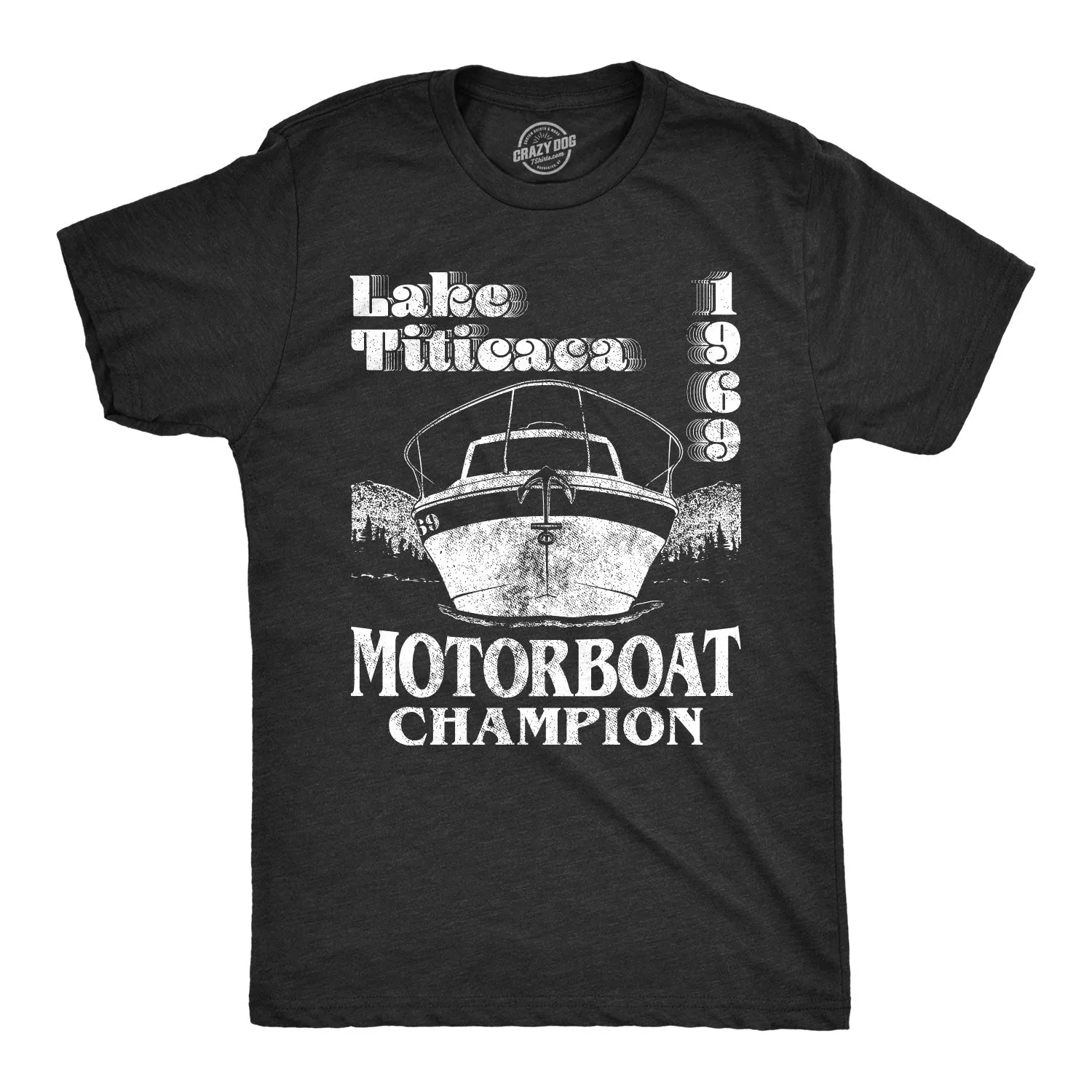 Lake Titicaca Motorboat Champion Men's T Shirt sold by Crazy Dog T-Shirts