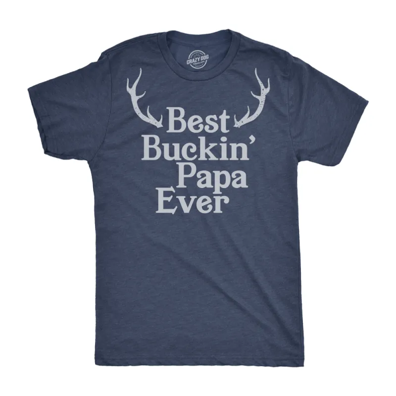 Best Buckin Papa Men's T Shirt sold by Crazy Dog T-Shirts