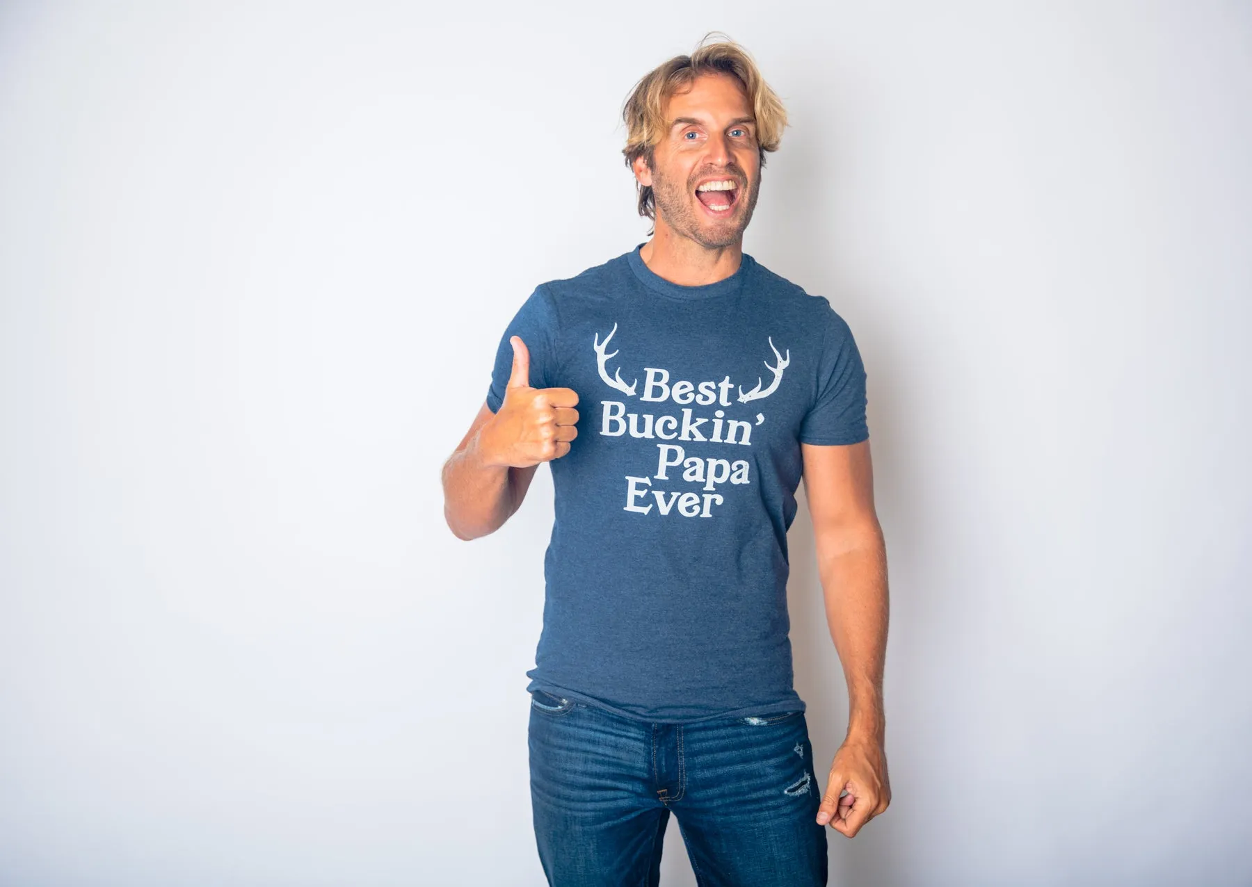 Best Buckin Papa Men's T Shirt sold by Crazy Dog T-Shirts product image thumbnail 2