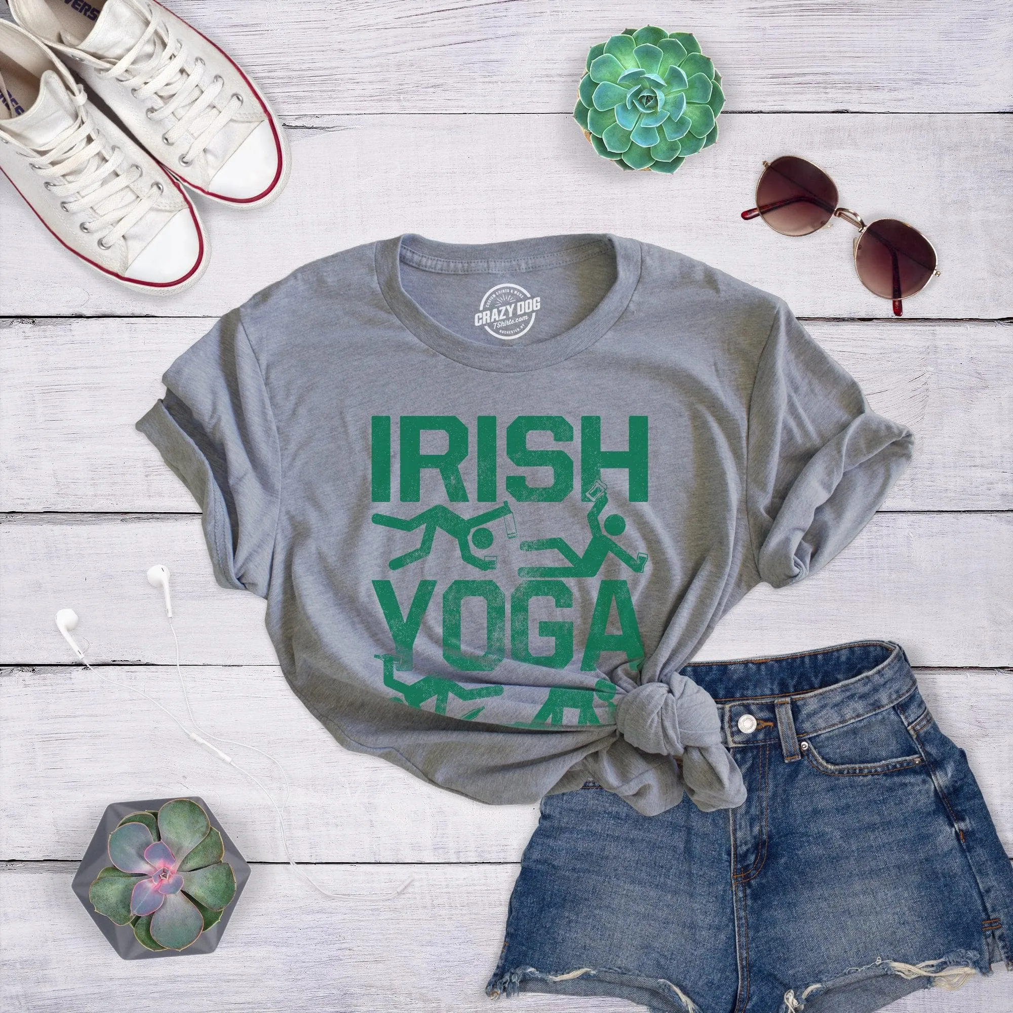 Irish Yoga Women's T Shirt sold by Crazy Dog T-Shirts product image thumbnail 3