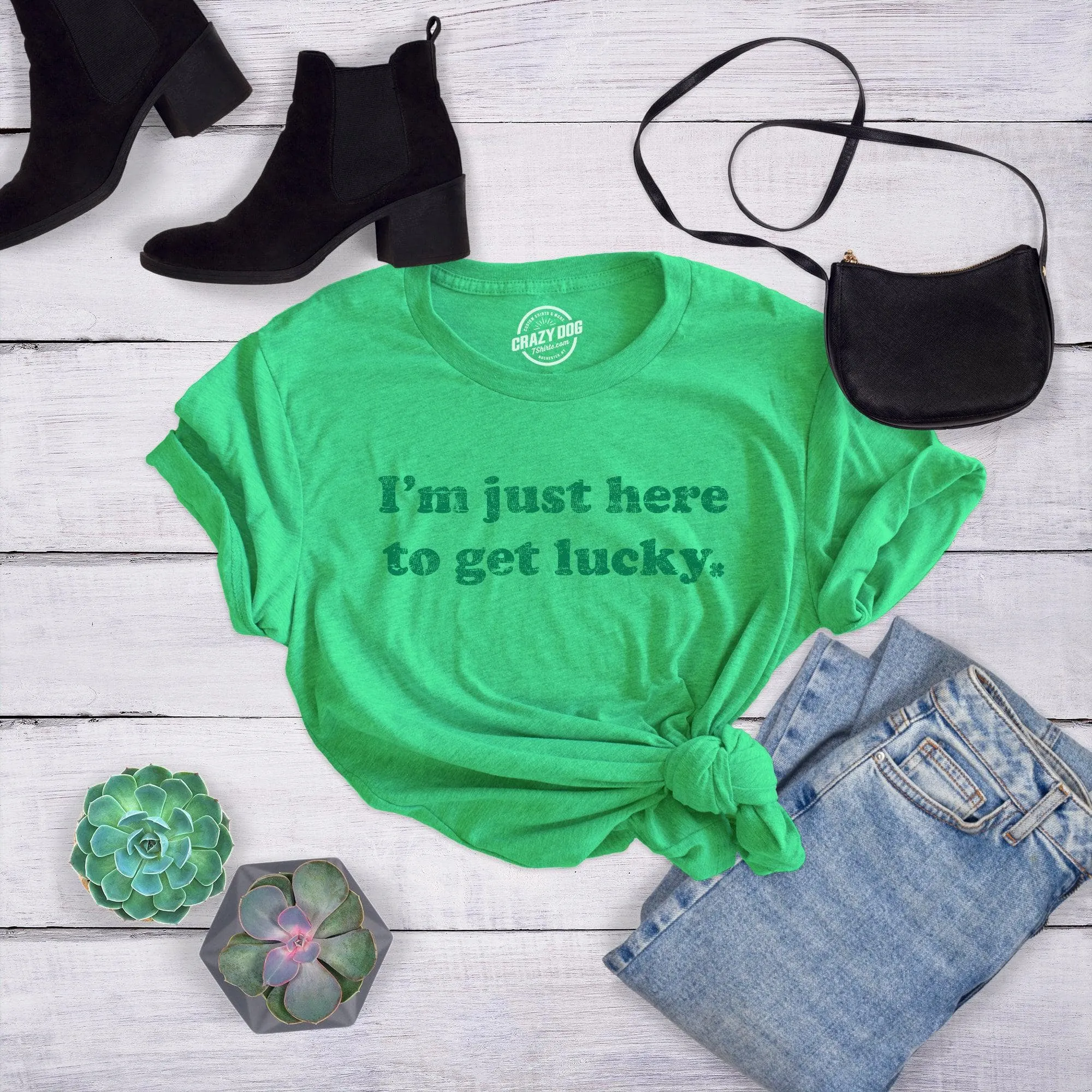 I'm Just Here To Get Lucky Women's T Shirt sold by Crazy Dog T-Shirts product image thumbnail 2