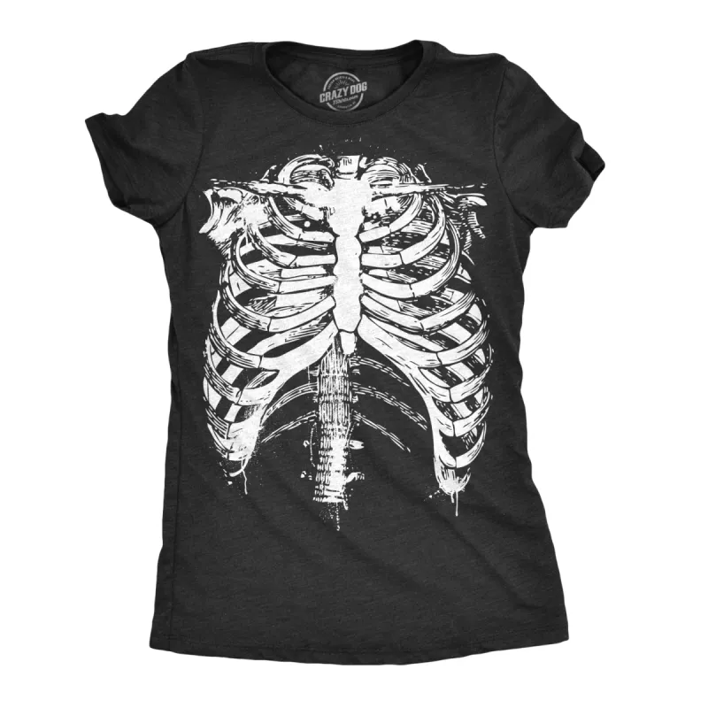 Splattered Rib Cage Women's T Shirt sold by Crazy Dog T-Shirts