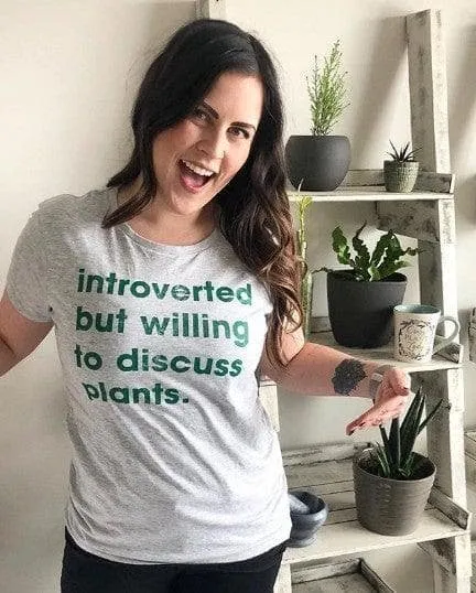 Introverted But Willing To Discuss Plants Women's T Shirt sold by Crazy Dog T-Shirts product image thumbnail 3