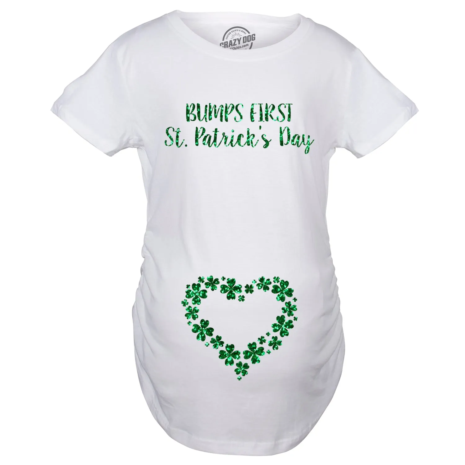 Bumps First St. Patrick’s Day Maternity T Shirt sold by Crazy Dog T-Shirts product image thumbnail 3