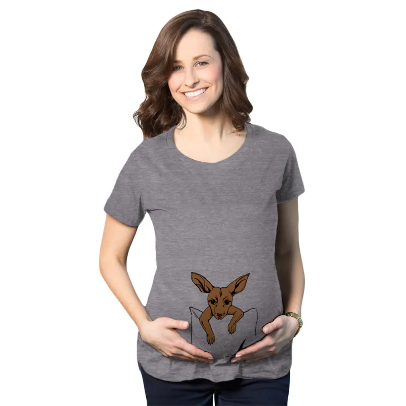 Peeking Kangaroo Maternity T Shirt sold by Crazy Dog T-Shirts
