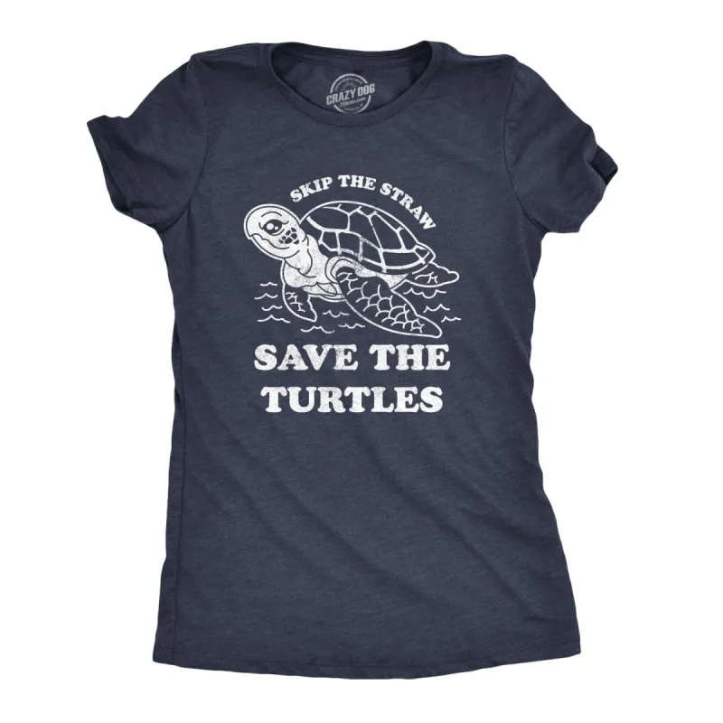 Save The Turtles Women's T Shirt sold by Crazy Dog T-Shirts