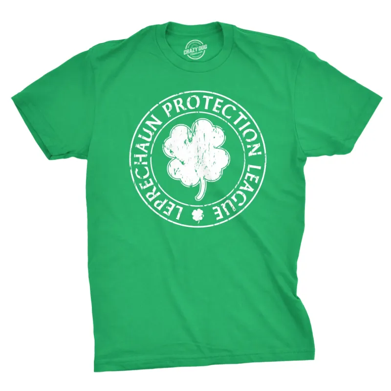 Leprechaun Protection League Men's T Shirt sold by Crazy Dog T-Shirts