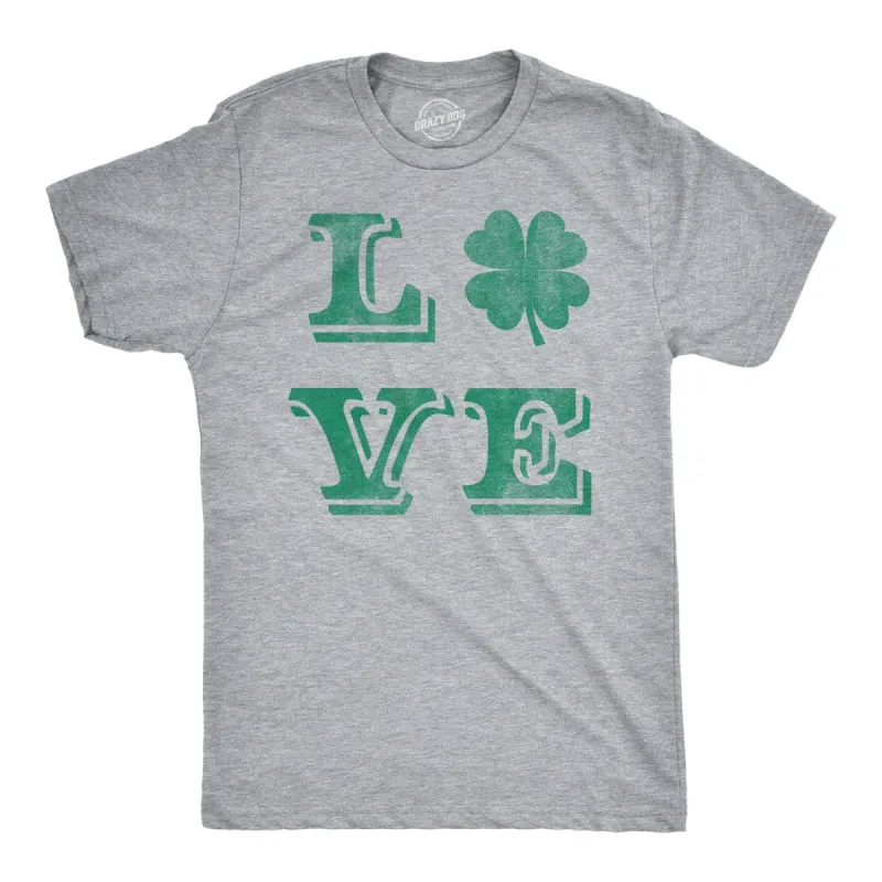 LOVE Lucky Clover Men's T Shirt sold by Crazy Dog T-Shirts