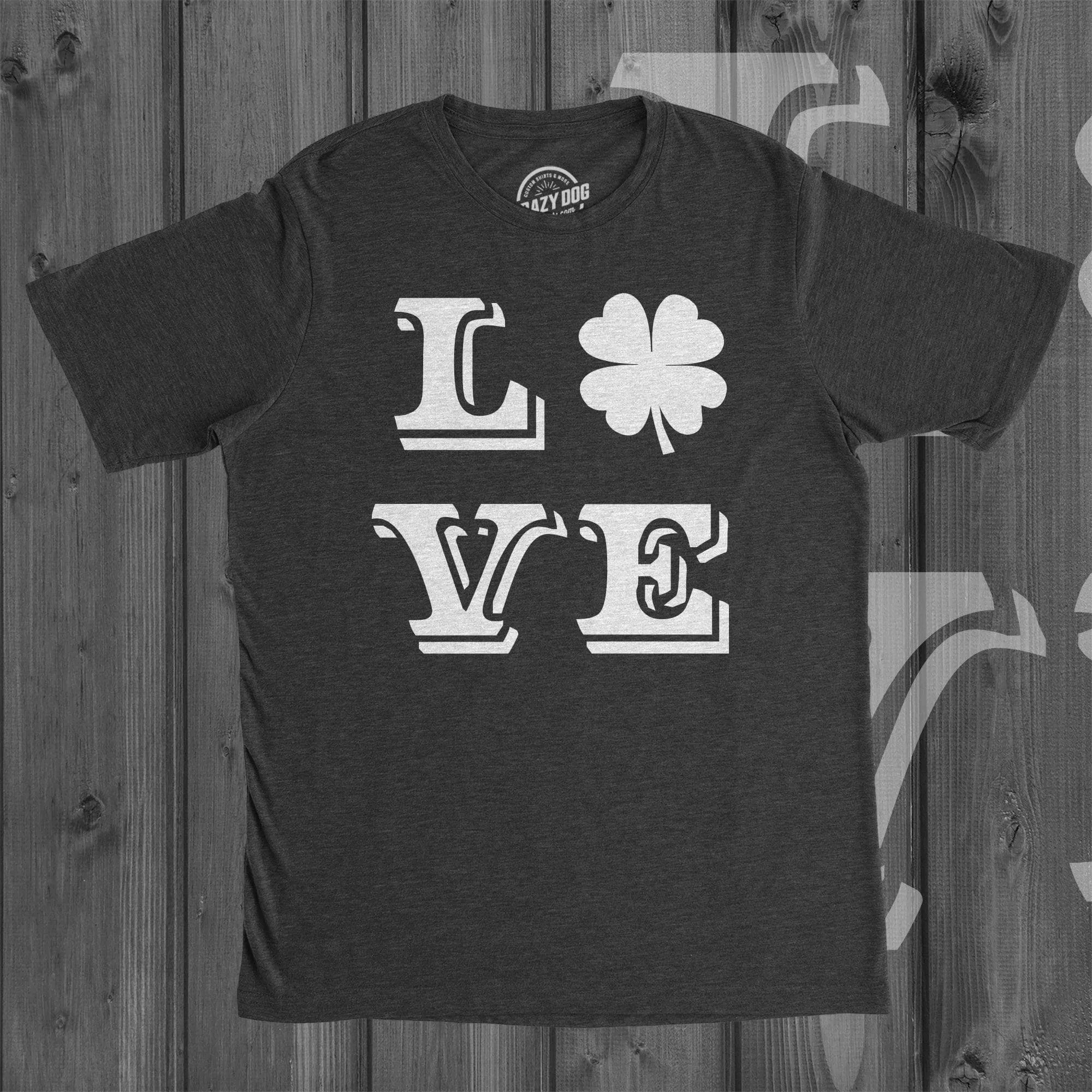 LOVE Lucky Clover Men's T Shirt sold by Crazy Dog T-Shirts product image thumbnail 5