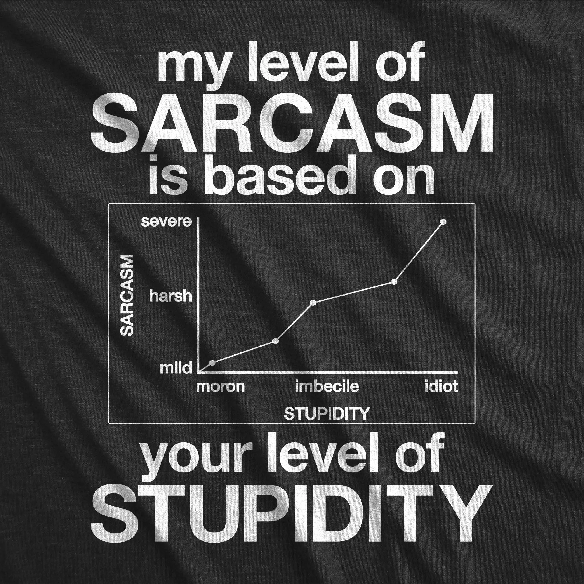 My Level Of Sarcasm Is Based On Your Level Of Stupidity Men's T Shirt sold by Crazy Dog T-Shirts product image thumbnail 2